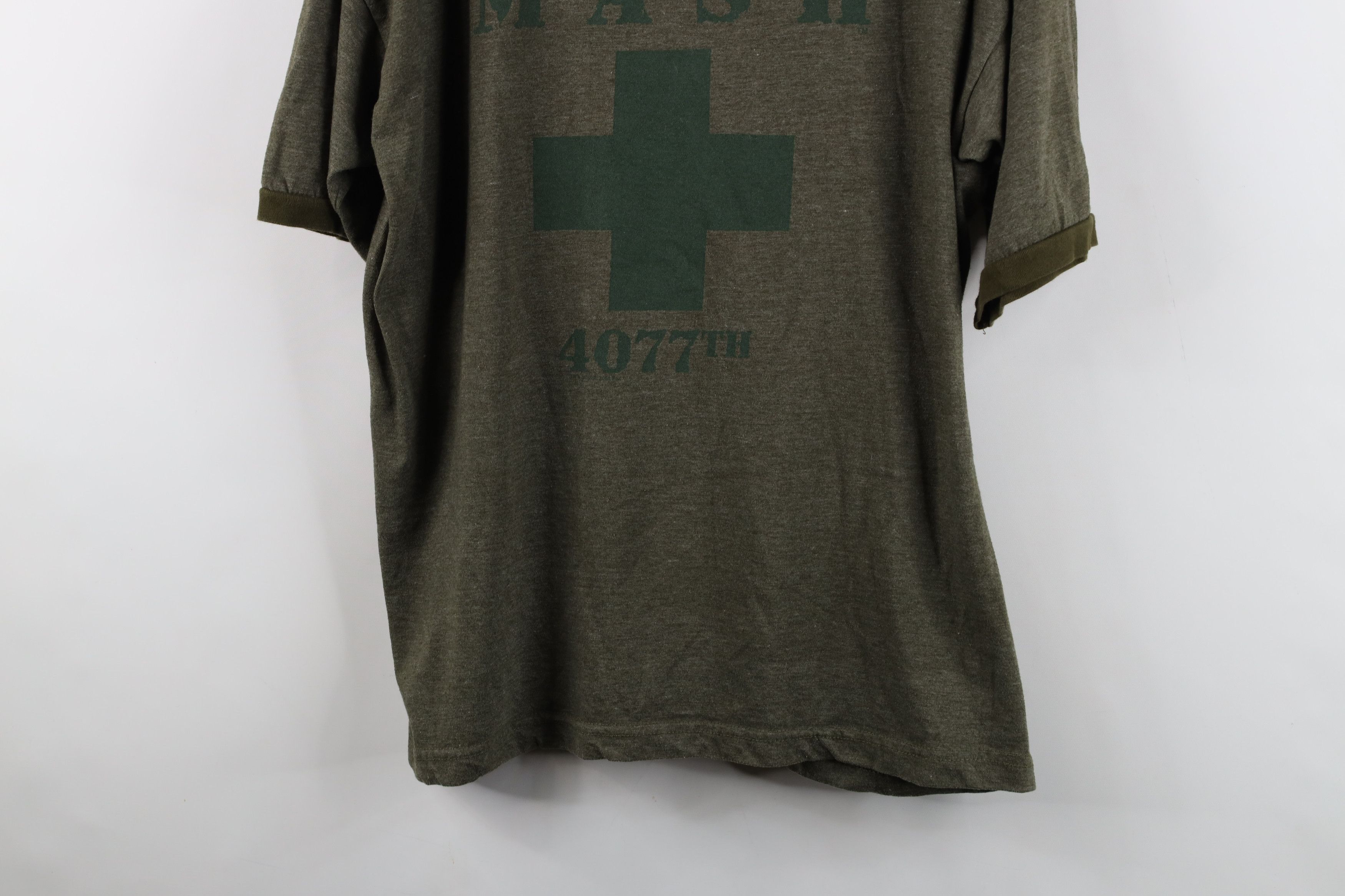 Vintage Vintage Y2K 2004 4077th Episode Ringer T-Shirt Heather Green Size US XL / EU 56 / 4 - 3 Thumbnail