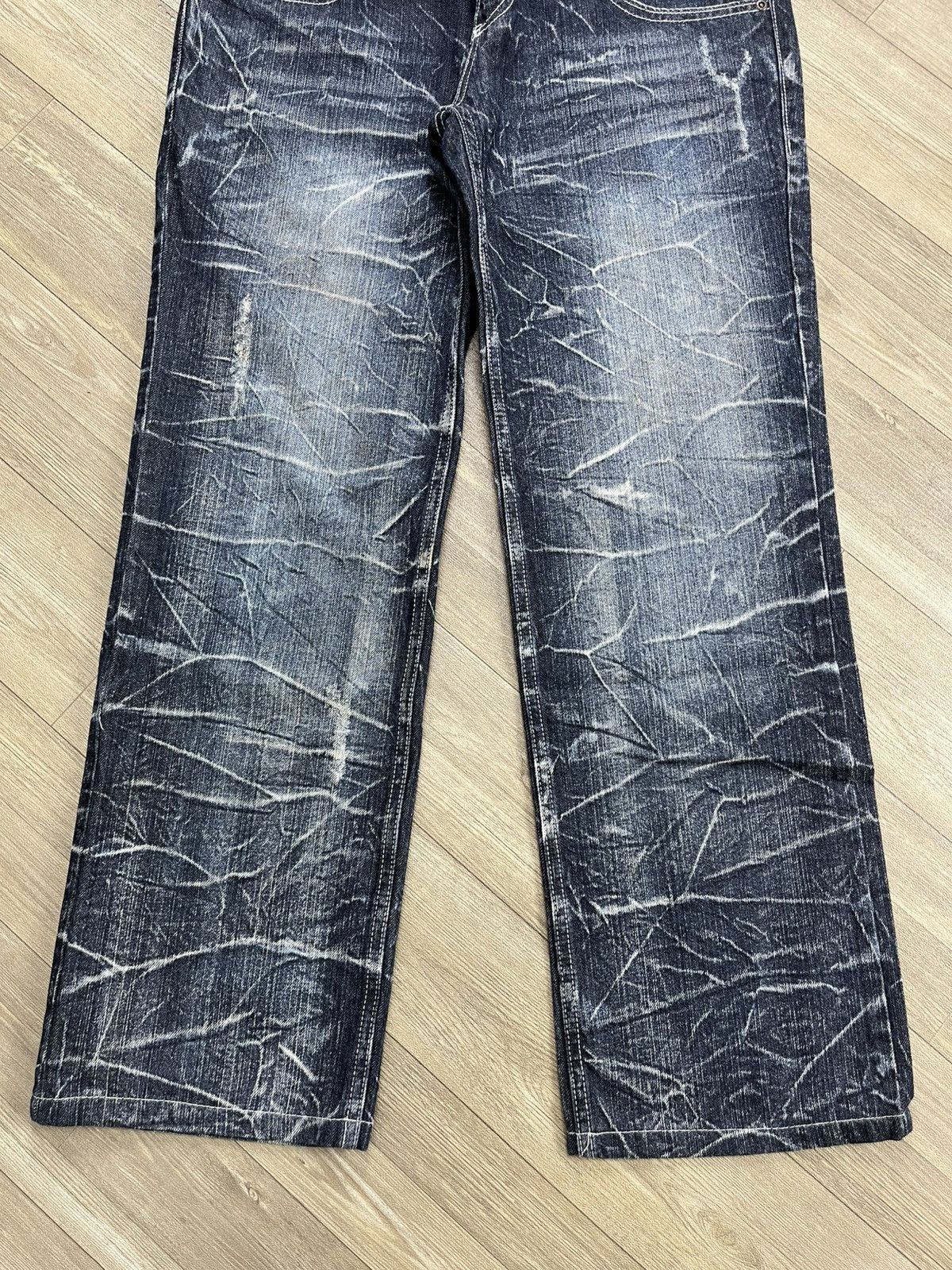 If Six Was Nine 2000s Nylaus Double Waist Distressed Punk Faded Baggy Jeans Size US 31 - 5 Thumbnail