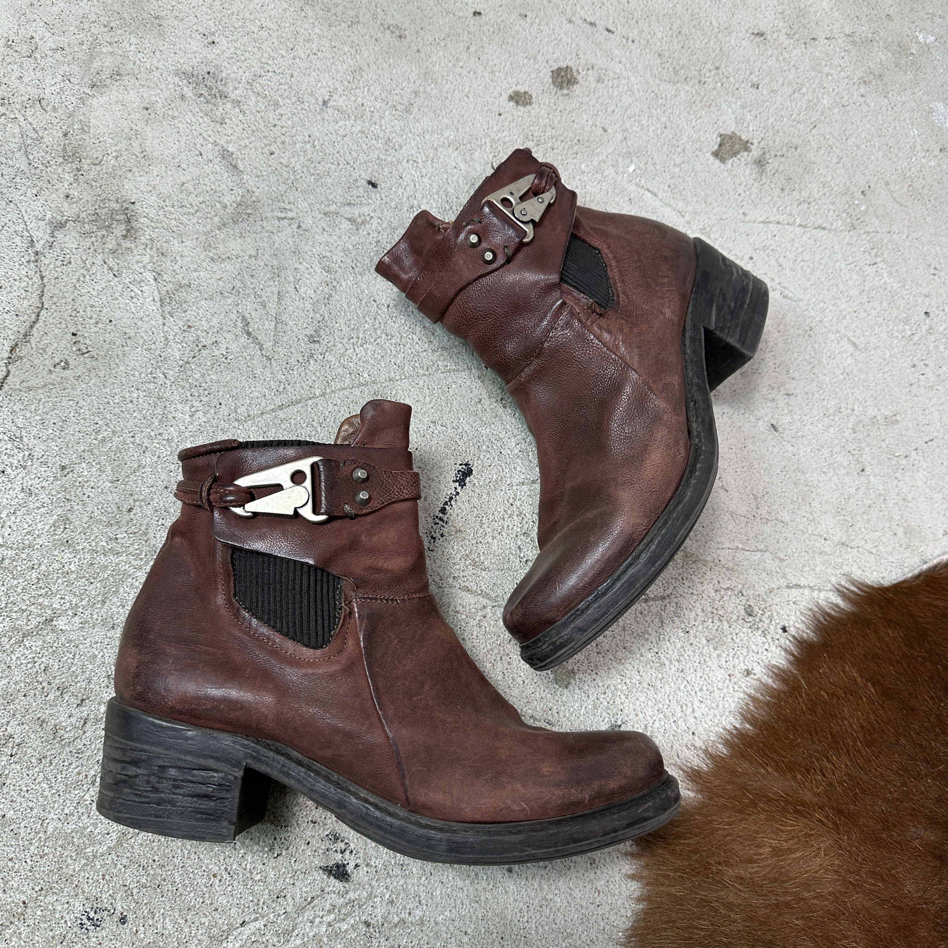 A.S.98 Vintage Leather Airstep AS 98 Steampunk Boots Y2K Size US 9 / IT 39 - 4 Thumbnail