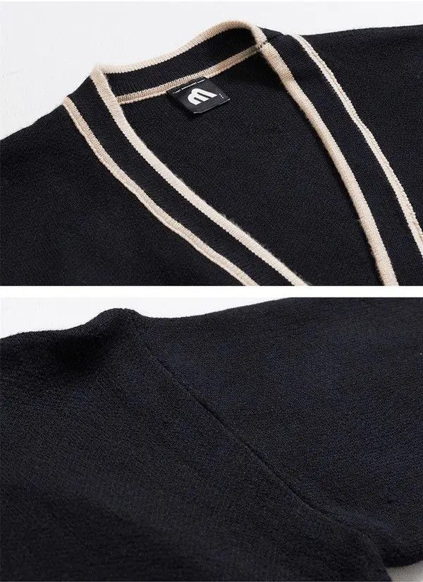 VIBE Black Knit Cardigan Sweater Size US XL / EU 56 / 4 - 8 Thumbnail