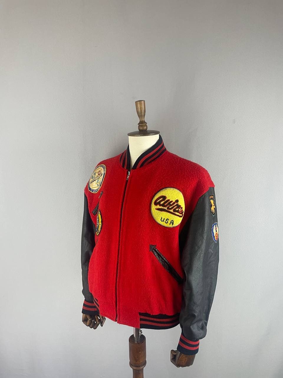 Avirex Avirex Varsity Jacket Leather Bomber USA Vintage Rare Size US M / EU 48-50 / 2 - 1 Thumbnail