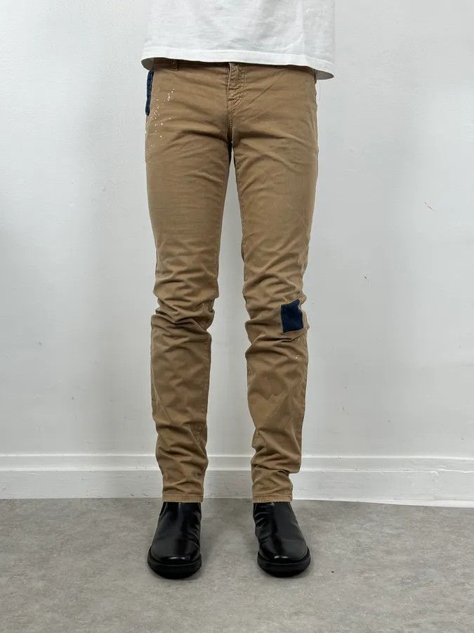John Galliano 2010s John Galliano Skinny Beige UK Flag Pocket Pants Size US 30 / EU 46 - 2 Thumbnail