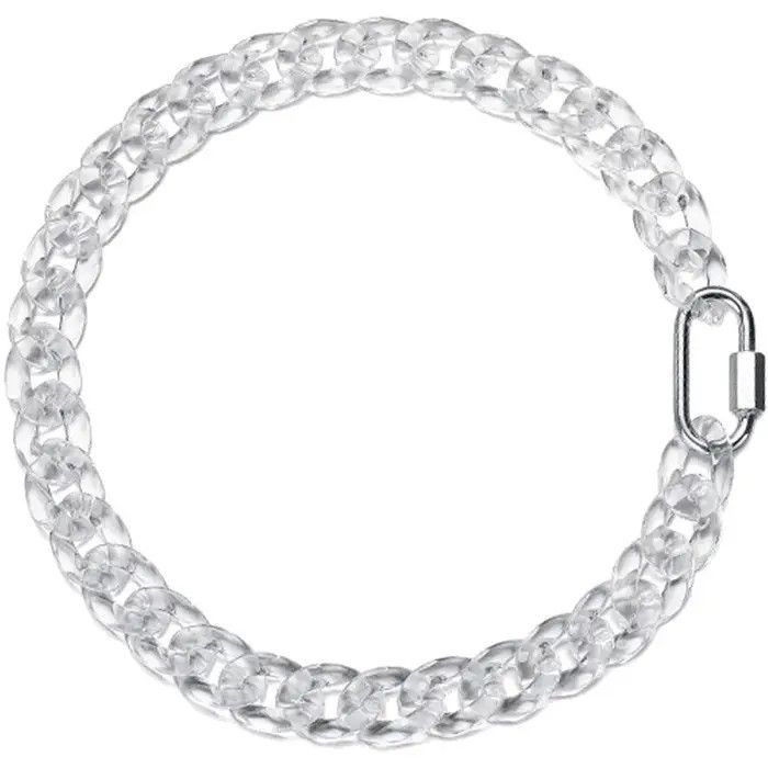 Jewelry See Through Cuban Chain Necklace Size ONE SIZE - 3 Thumbnail