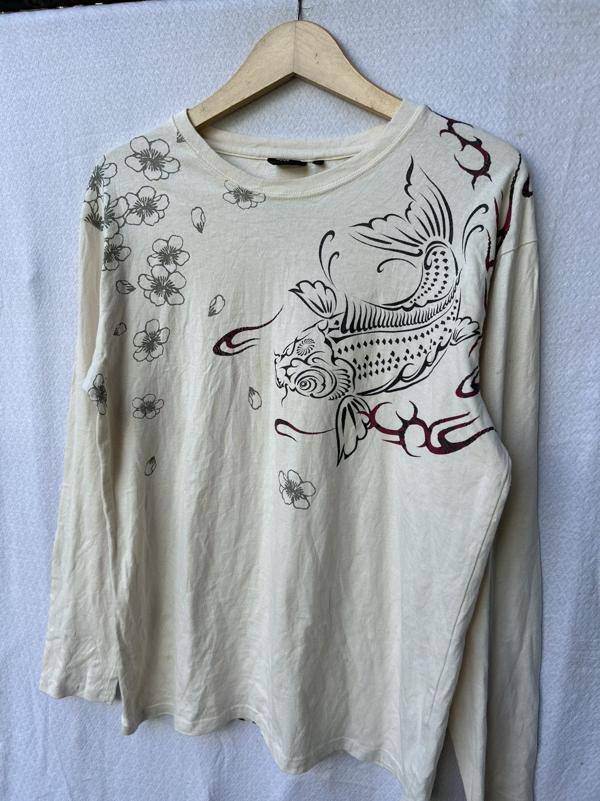 If Six Was Nine Bullet Noise - Sukajan Traditional Art Fish Koi Longsleeve Size US L / EU 52-54 / 3 - 5 Thumbnail