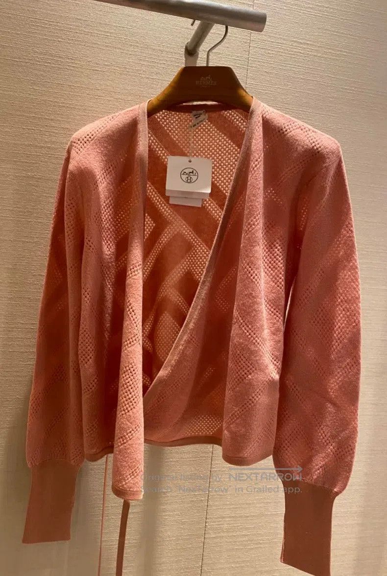 Hermes Hermes Wool sweater in exquisite orange-pink Size XXS / US 00 / IT 34 - 1 Thumbnail