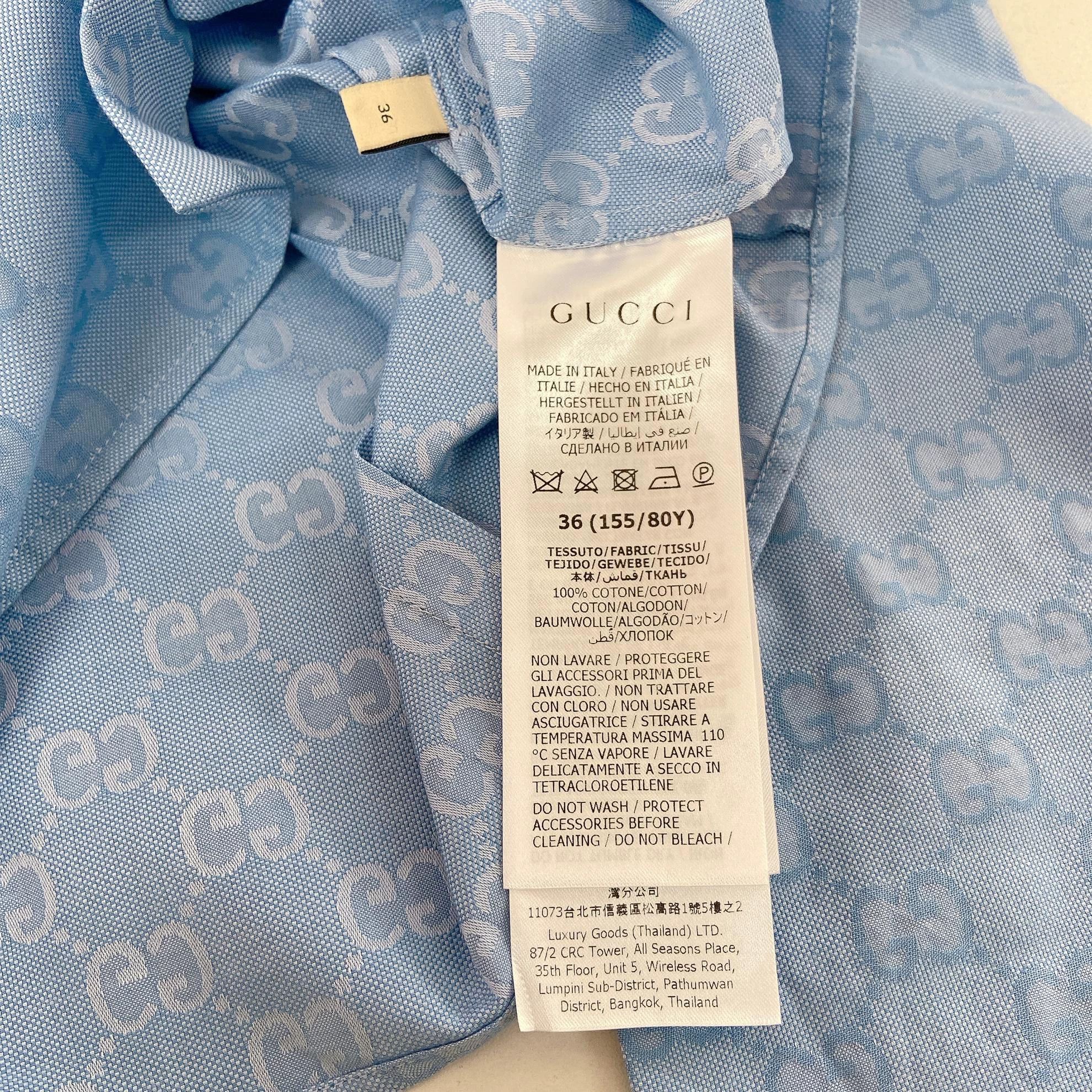 Gucci Gucci GG Monogram Blue Short Shirt Size 36 Size XS / US 0-2 / IT 36-38 - 8 Thumbnail