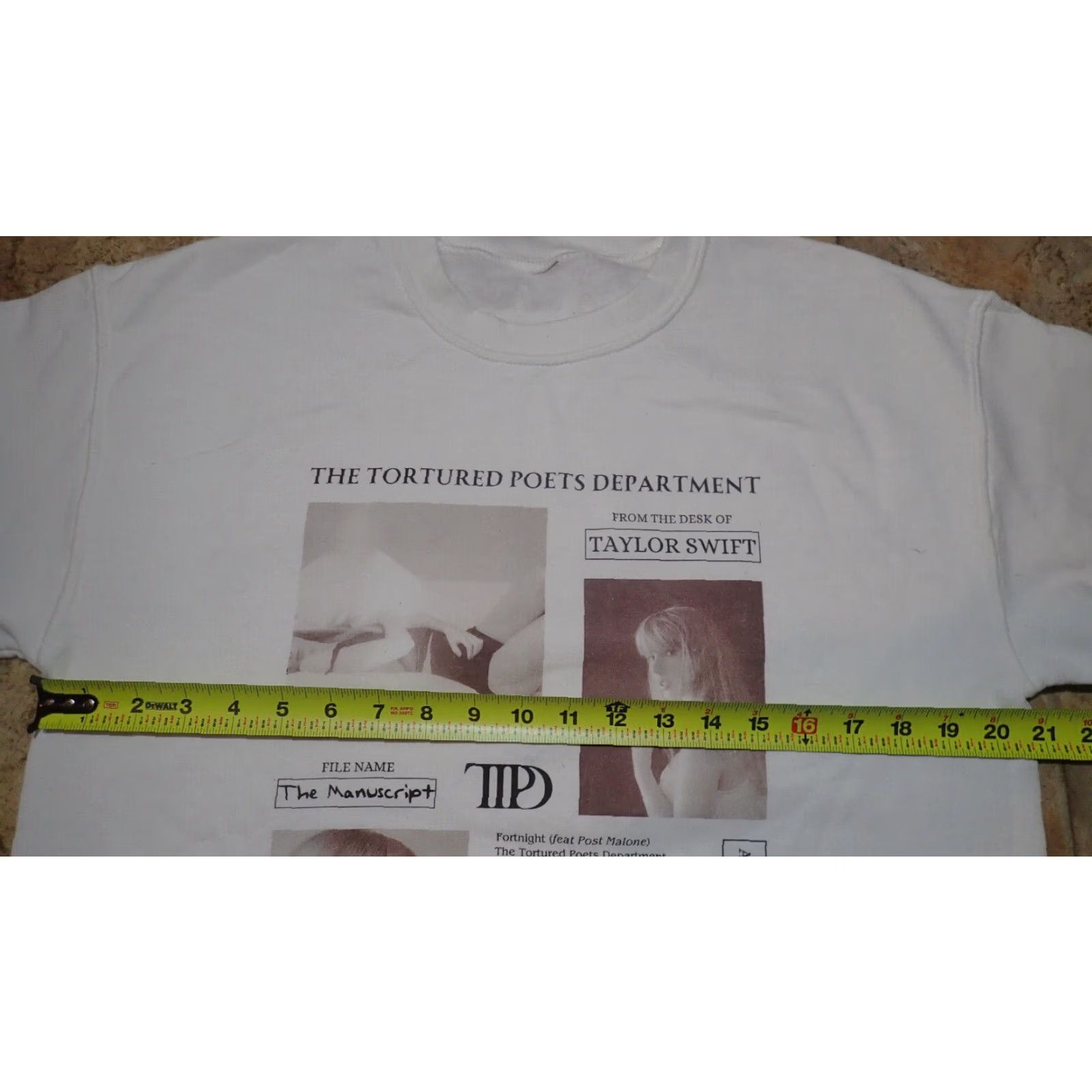 Vintage Taylor Swift TTPD Tortured Poets Department The Manuscript Sweatshirt Women's M White Size M / US 6-8 / IT 42-44 - 7 Thumbnail