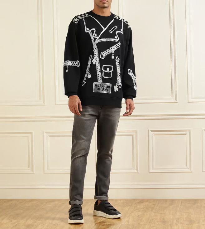 Moschino o1y0225 Crewneck Sweatshirt in Black/Grey Size US M / EU 48-50 / 2 - 6 Thumbnail