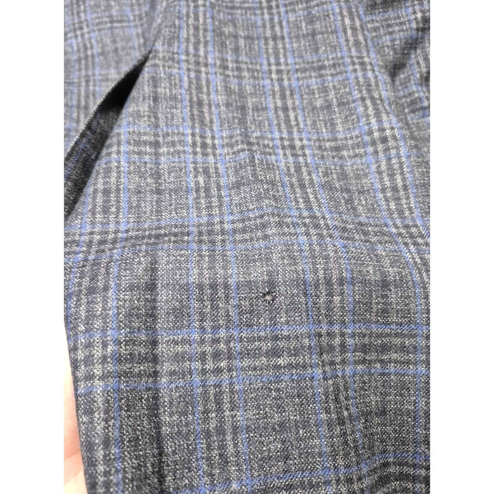 Vintage Oak Hill Premium Mens 3XLT Big Tall Sport Coat Gray Wool Plaid FLAW Size US XXL / EU 58 / 5 - 7 Thumbnail