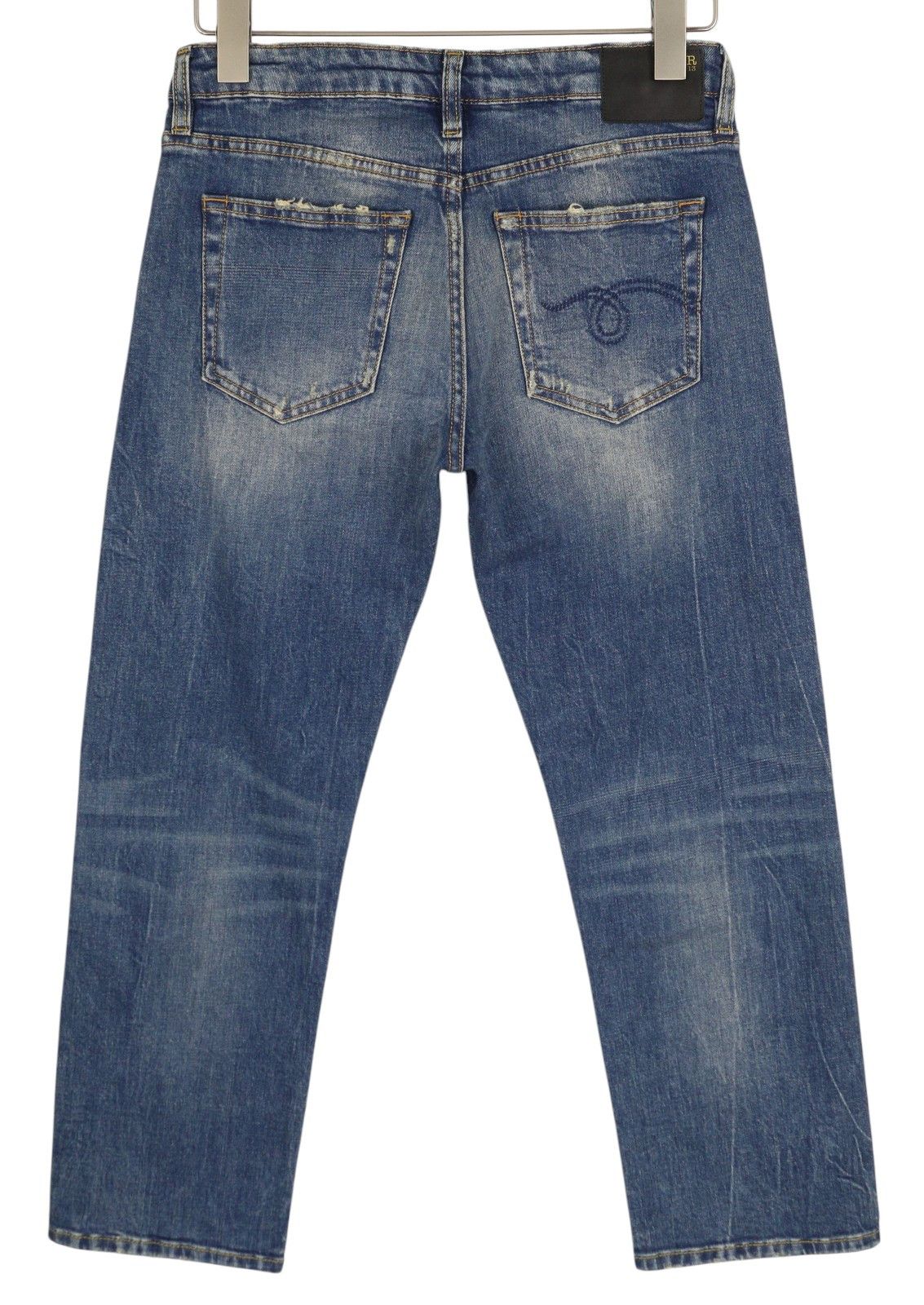 R13 BOY STRAIGHT 26 Cropped Ankle Washed Bue Kelly 84455 Size 26" / US 2 / IT 38 - 4 Thumbnail