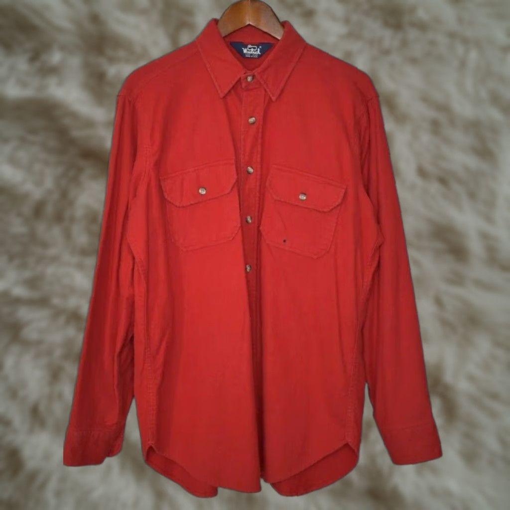 Vintage VINTAGE Woolrich Shirt Button-Up Long Sleeve Men's Large XL Red USA Size US L / EU 52-54 / 3 - 1 Thumbnail