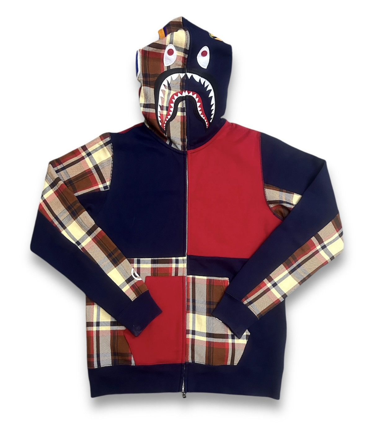Bape A Bathing Ape Check Shark Relaxed Full Zip Hoodie Size M / US 6-8 / IT 42-44 - 2 Thumbnail