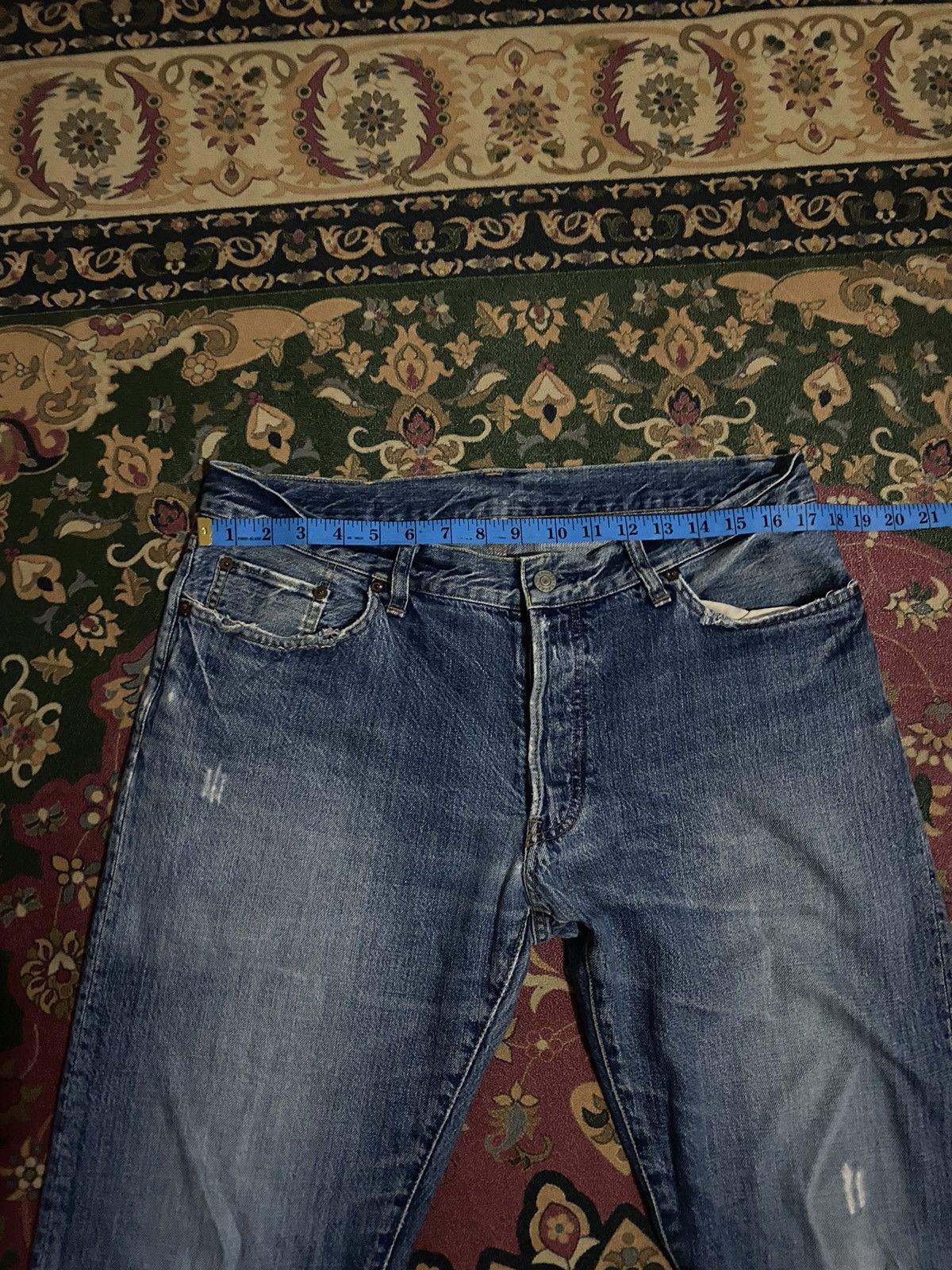 RRL Ralph Lauren 🔥RARE🔥🔥Vintage Double RL Distressed Denim Pants Size US 34 / EU 50 - 16 Thumbnail