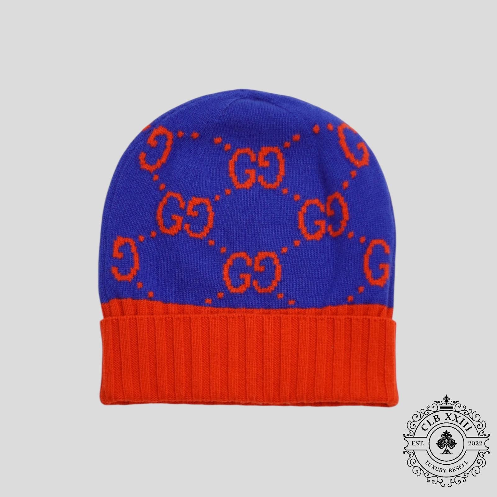 Gucci Gucci GG Knit Wool Beanie in Blue/Orange Size ONE SIZE - 1 Thumbnail