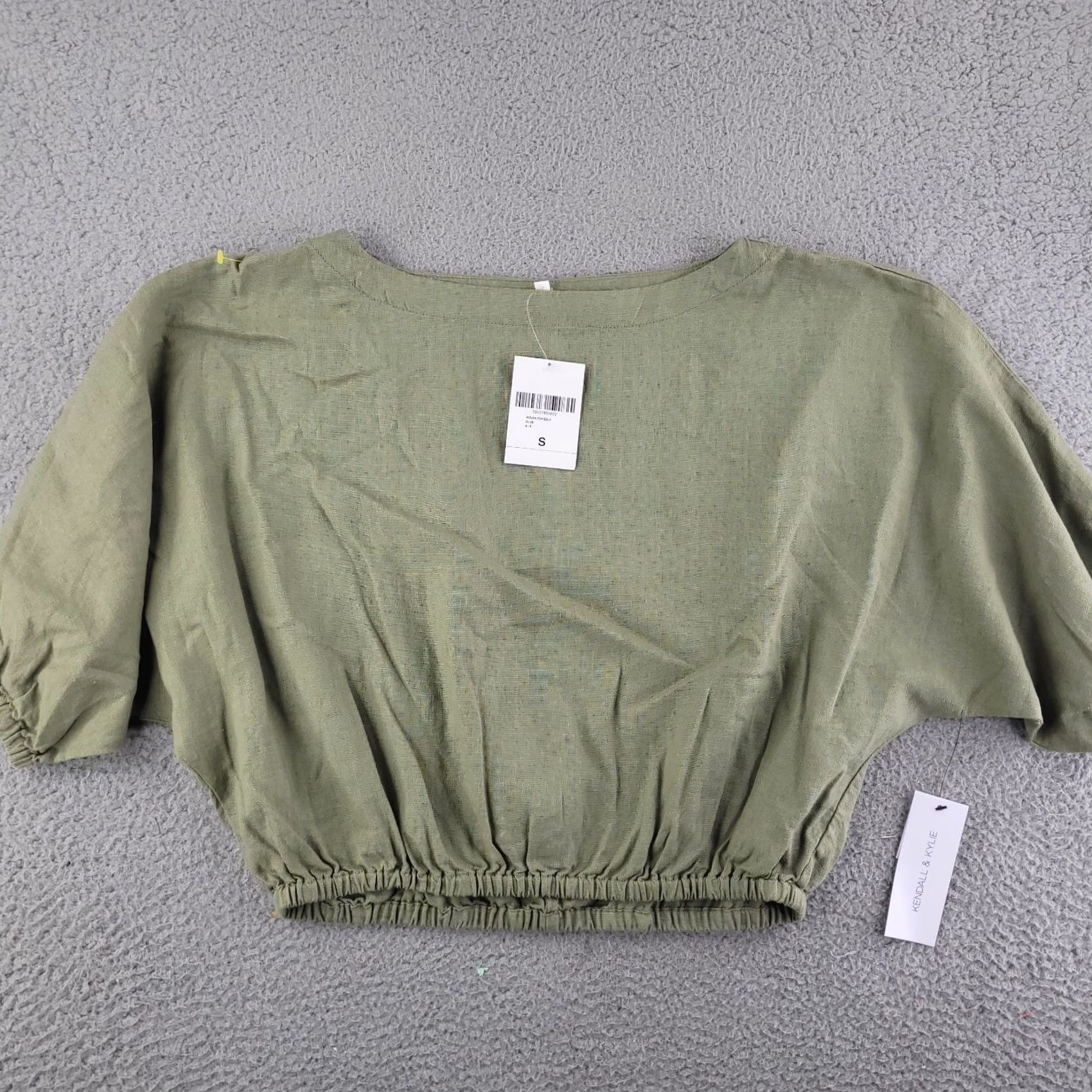 Forever 21 FOREVER 21 Blouse Shirt Womens S Linen Green Kendall Kylie Olive Woven Knit? Size S / US 4 / IT 40 - 5 Thumbnail