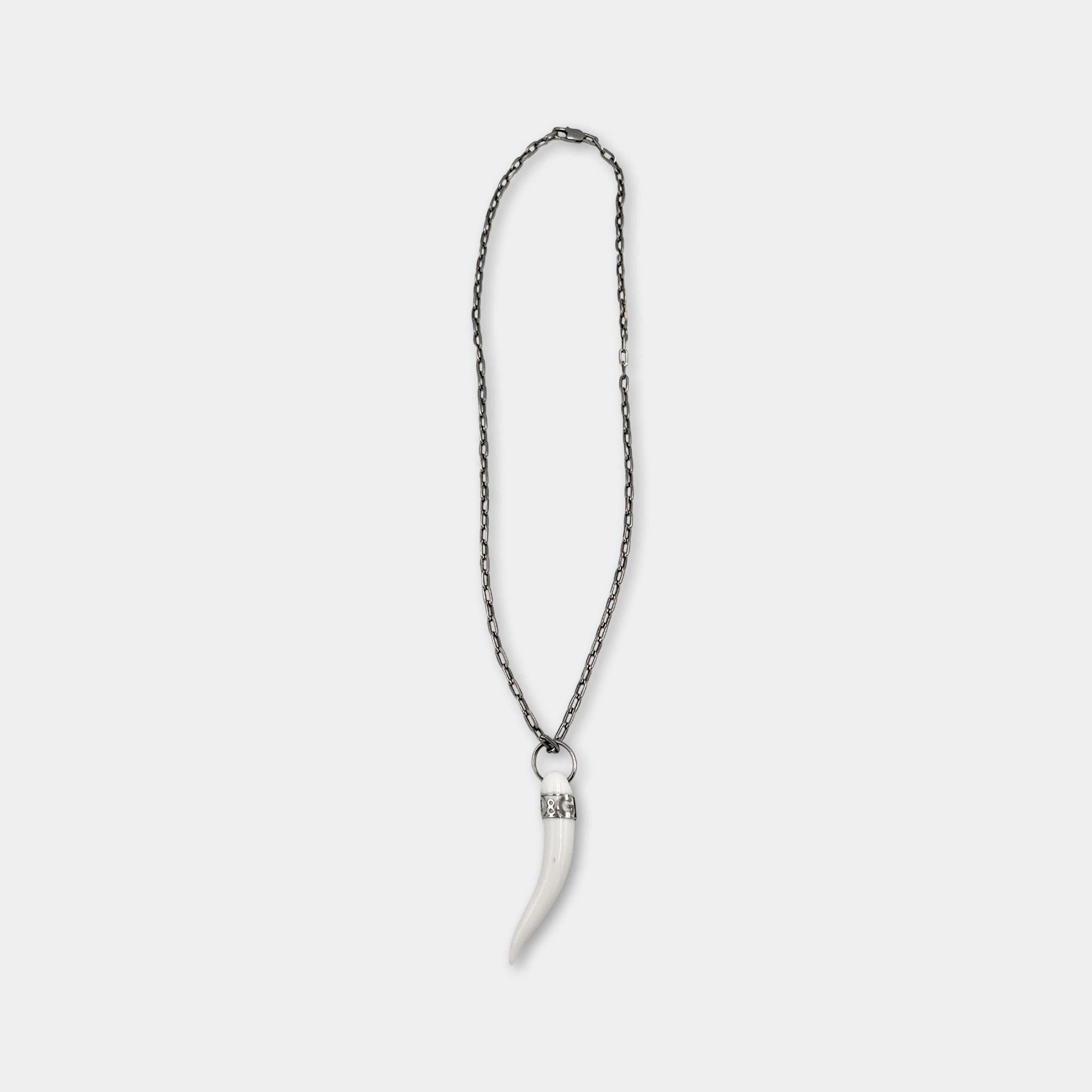 Dolce & Gabbana Dolce & Gabbana SS05 Italian Horn White Pendant Size ONE SIZE - 1 Thumbnail