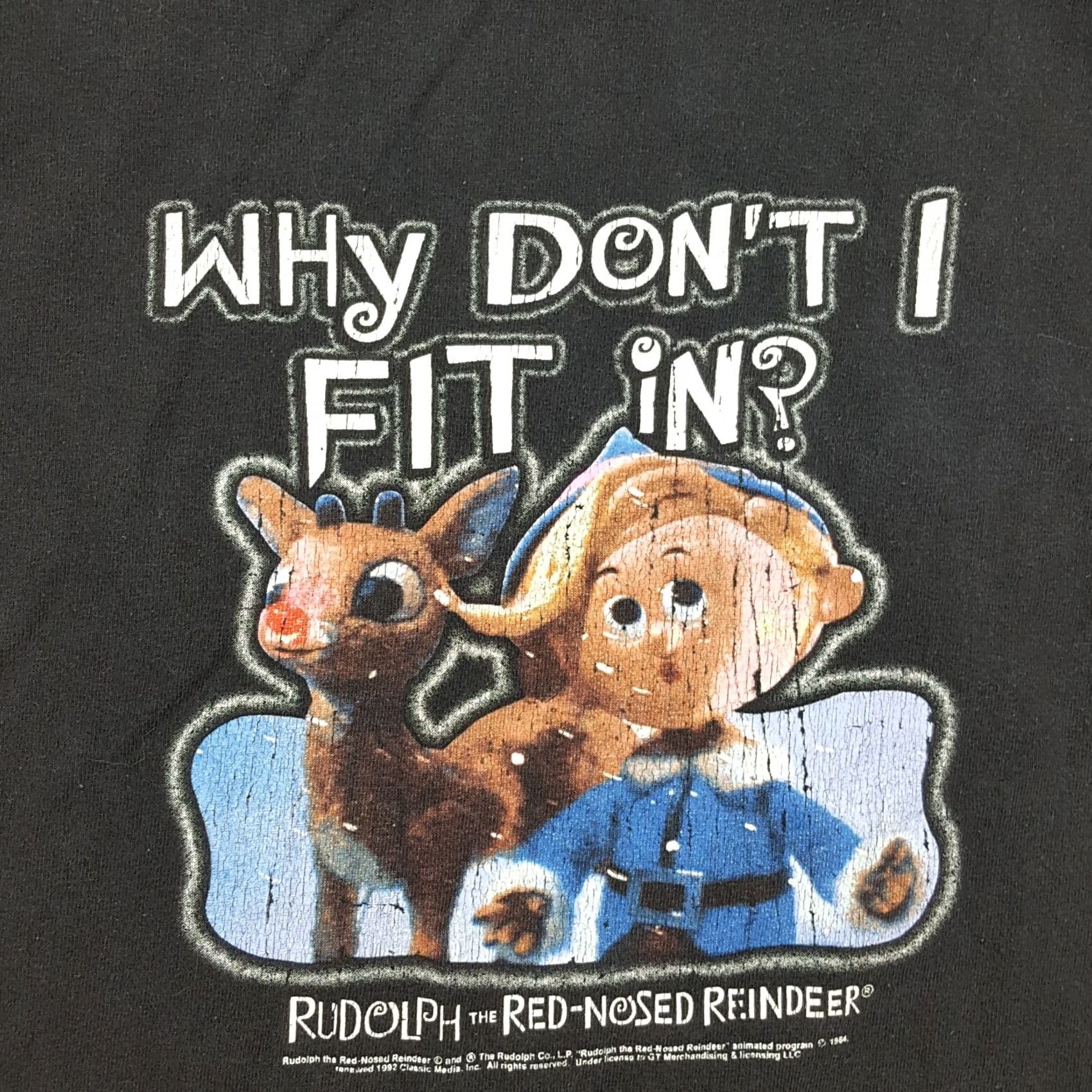 Vintage VINTAGE Rudolph The Red-Nosed Reindeer T-Shirt 90s Christmas TV Promo Mens M Black Cotton Graphic Print Xmas Holiday Shirt Size US M / EU 48-50 / 2 - 3 Thumbnail