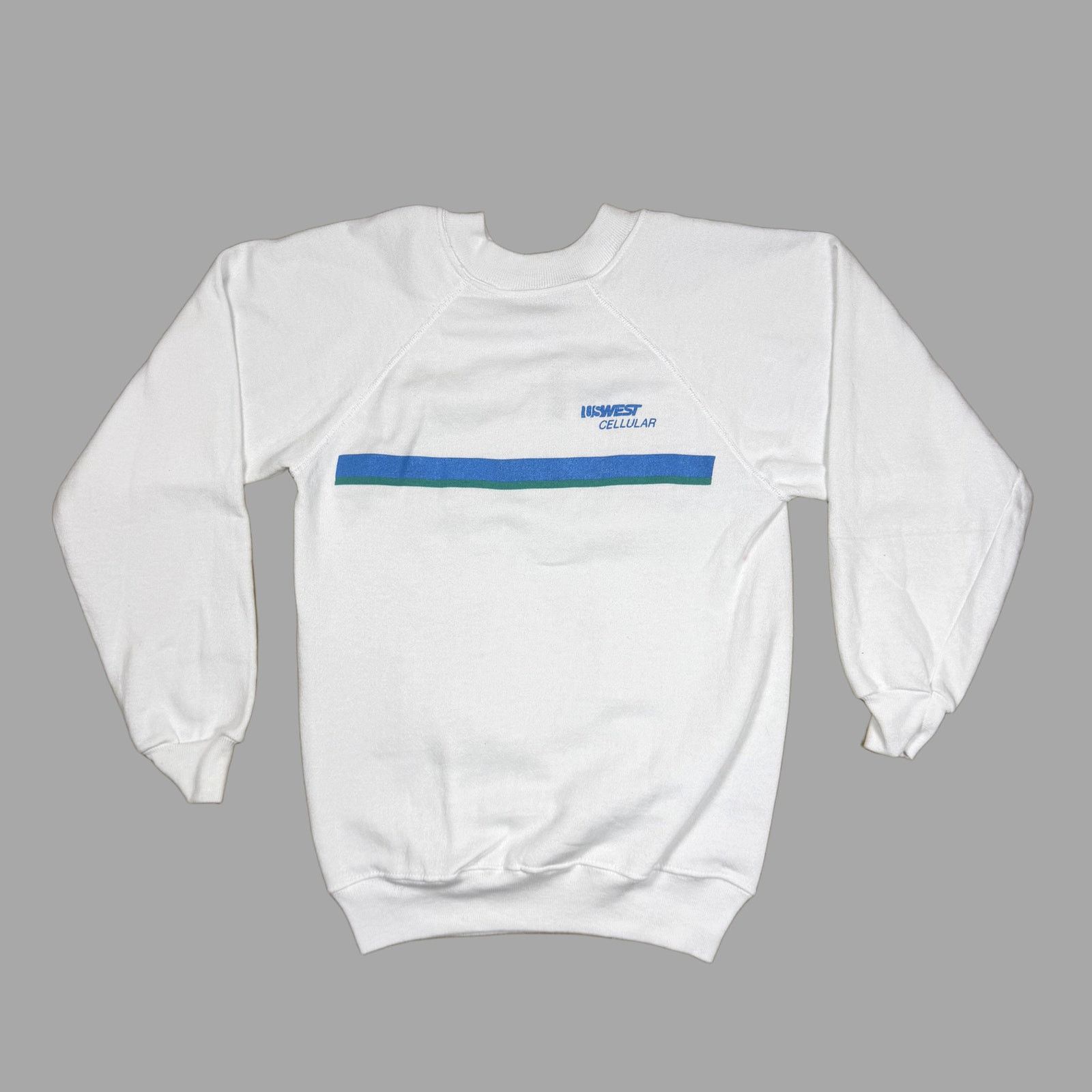 Hanes Vintage 80s Hanes Raglan US West Cellular Sweatshirt Small Size US S / EU 44-46 / 1 - 1 Thumbnail