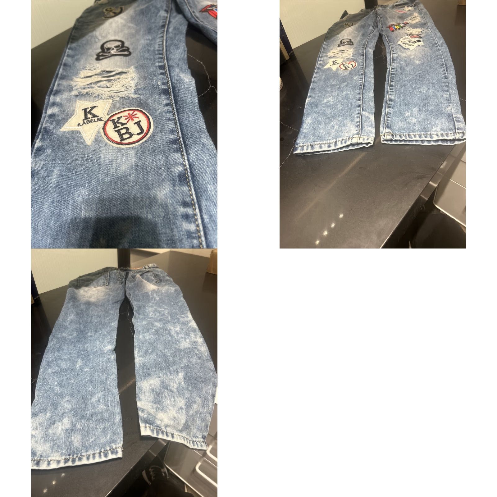 Toy Machine Machine Jeans Women's Blue Denim Ripped Distressed Casual Wear Boyfriend 29 in. Inseam 28 Zip Closure Regular Size 29 100% Cotton Denim Size 29" - 8 Thumbnail