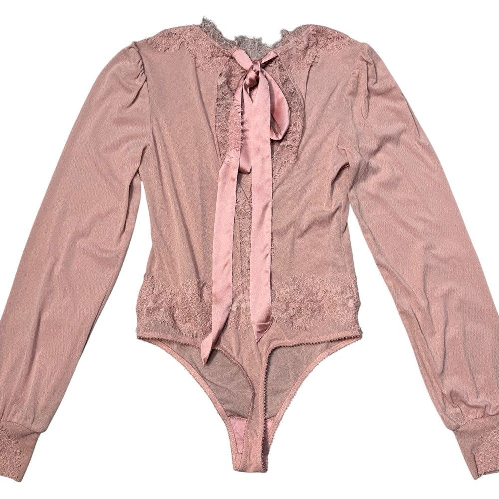 Free People New Free People Sweet Nothings Long Sleeve Peachskin Bodysu Size XS / US 0-2 / IT 36-38 - 4 Thumbnail