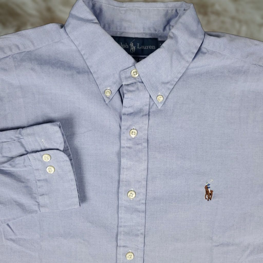Ralph Lauren Ralph Lauren Shirt Mens 16 Blue Plaid Classic Pony Dress Button Up Long Sleeve Shirt Size 42R - 1 Thumbnail