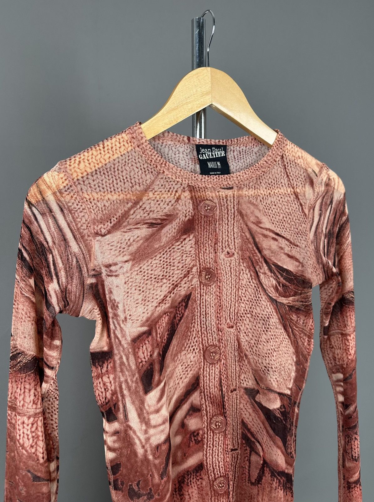 Jean Paul Gaultier Jean Paul Gaultier - 90’s Mesh Top Optical Illusion Cardigan Size M / US 6-8 / IT 42-44 - 2 Thumbnail