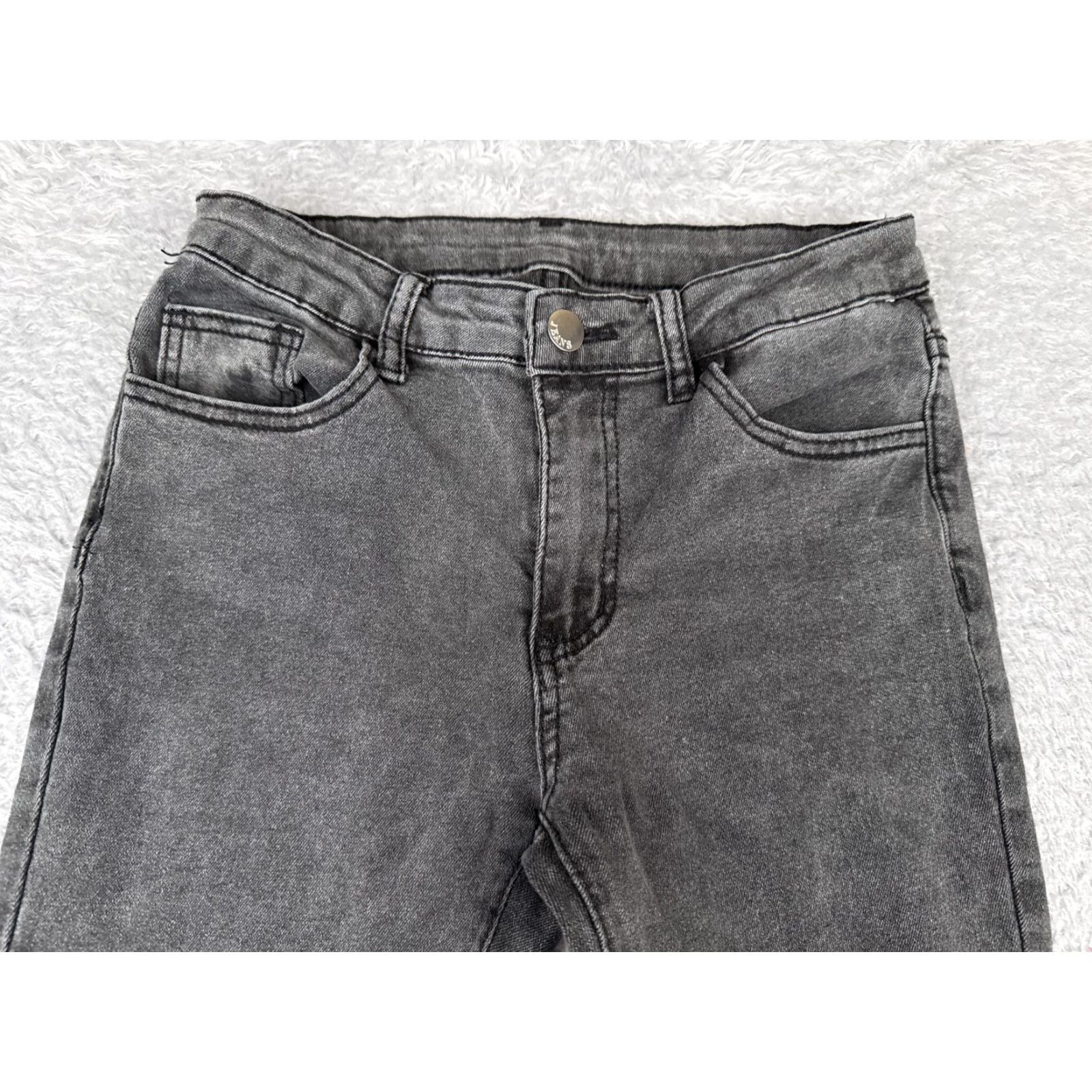 Shein Shein Jeans Women 2 Black Denim Flared Bootcut Distressed Cotton Blend 24x32 Size 26" / US 2 / IT 38 - 4 Thumbnail