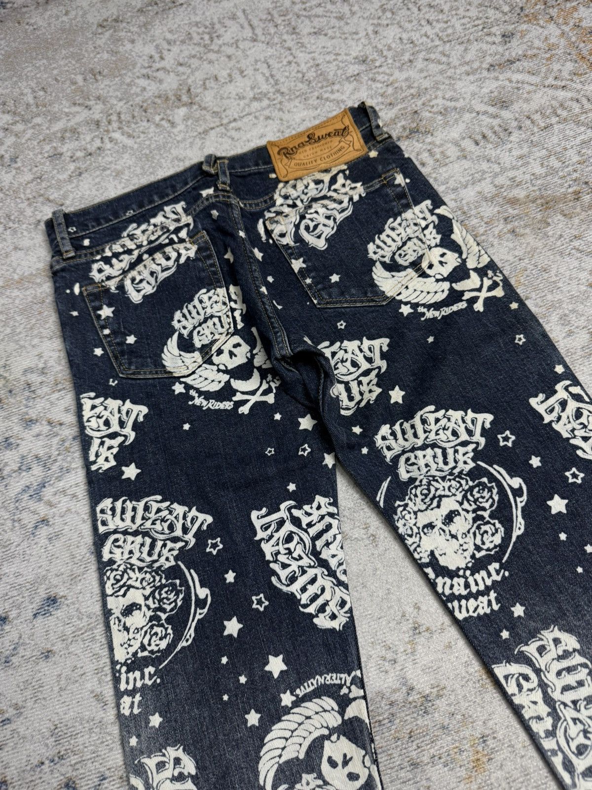 Tornado Mart Rna sweat skull art y2k denim pants Size US 29 - 5 Thumbnail