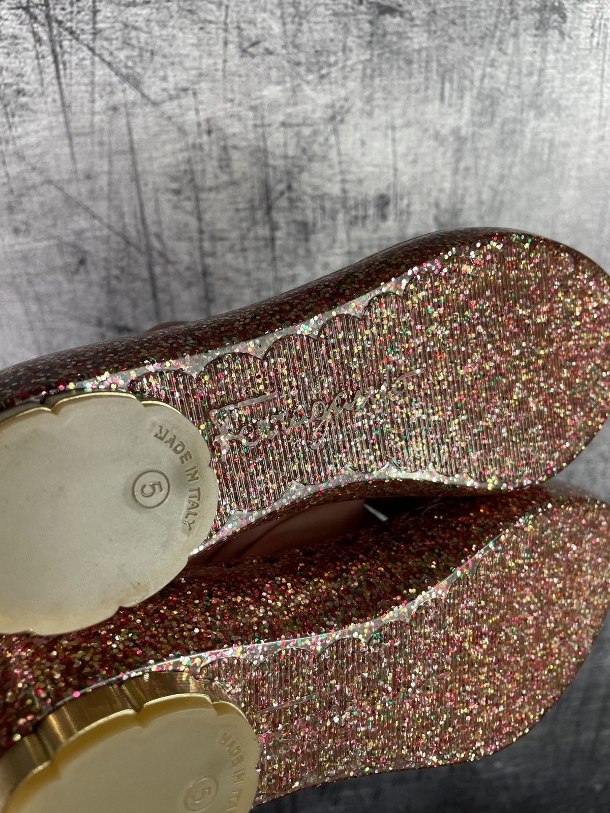Salvatore Ferragamo FERRAGAMO Jelly multi color glitter rubber ballerinas Size US 5 / IT 35 - 9 Thumbnail