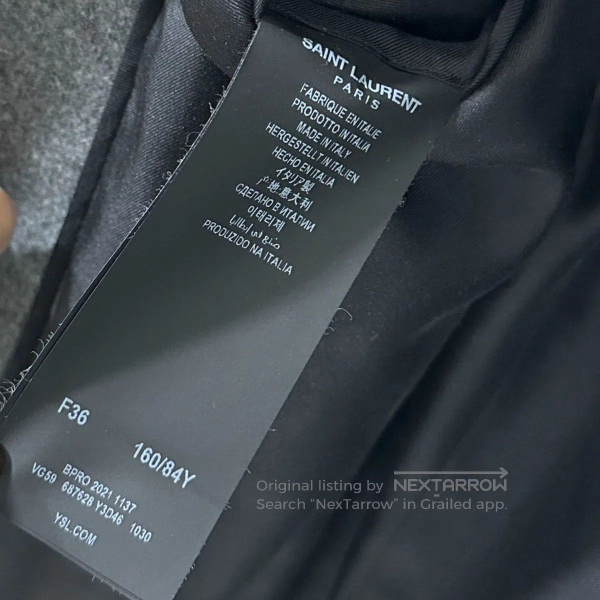 Saint Laurent Paris Saint Laurent Gray Double-Breasted Blazer. Size US M / EU 48-50 / 2 - 5 Thumbnail