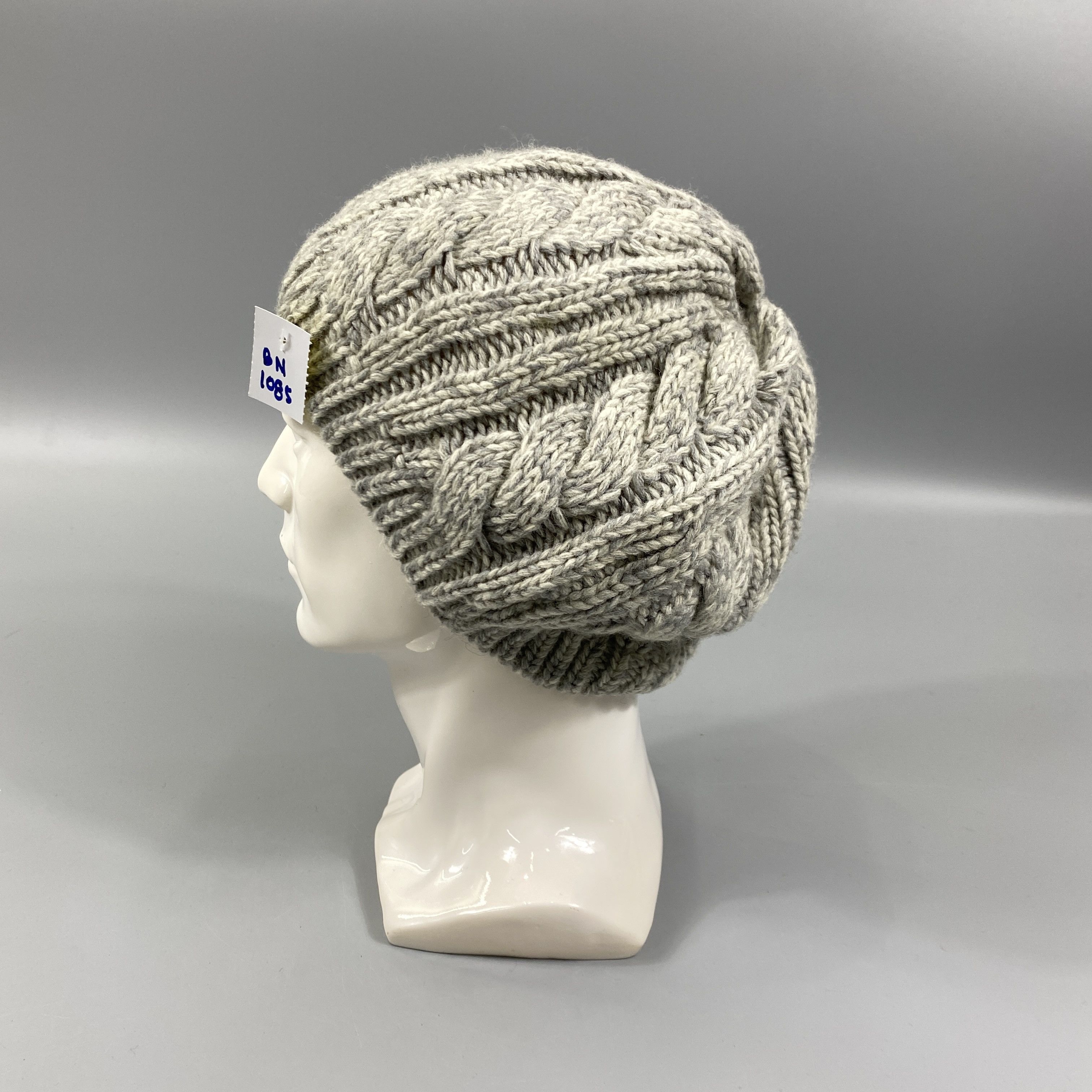 Japanese Brand Crochet Cable Knit Beanie Hats -BN1085 Size ONE SIZE - 2 Thumbnail