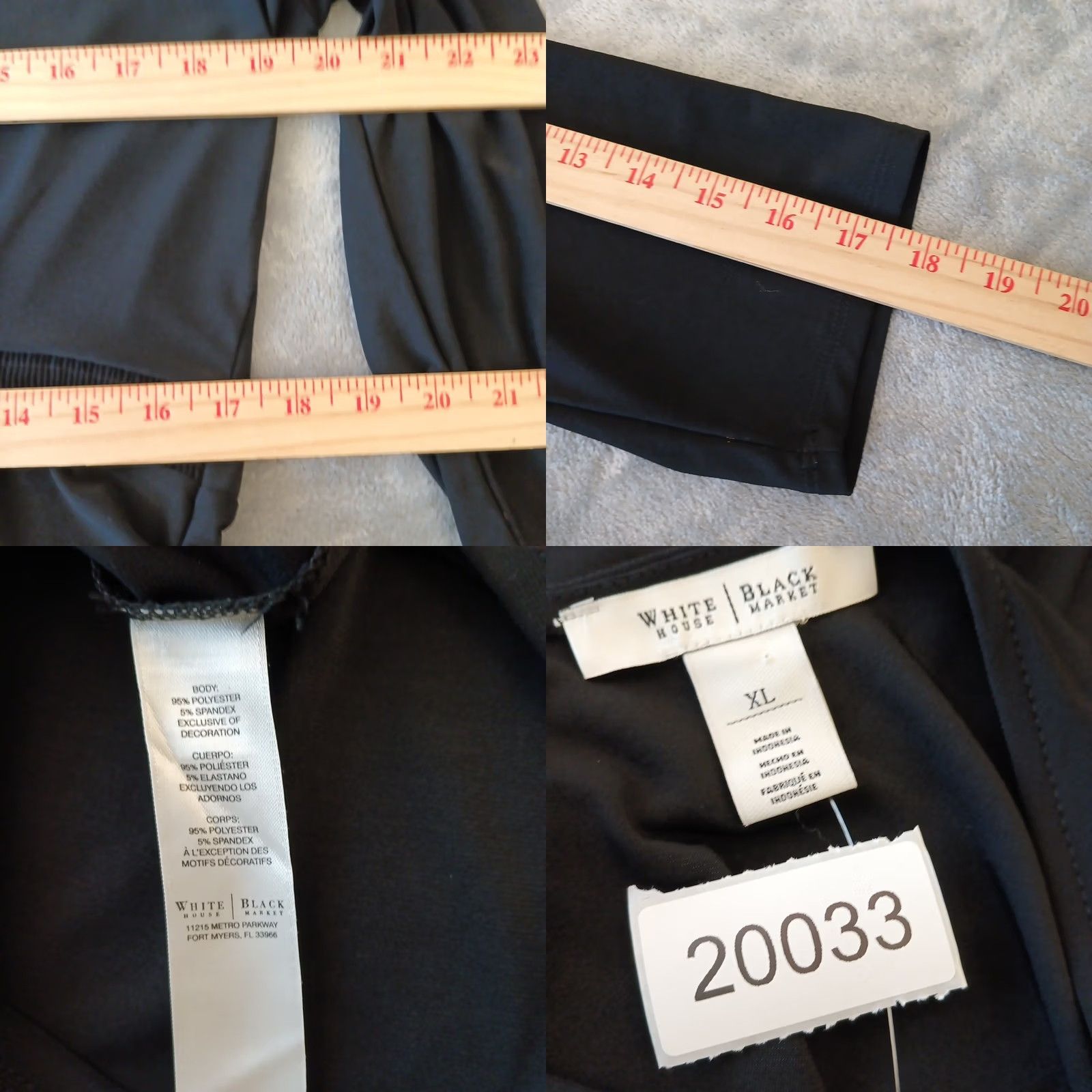 White House Black Market White House Black Market Shirt Womens XL Black 3/4 Sleeve Stretch Size XL / US 12-14 / IT 48-50 - 8 Thumbnail
