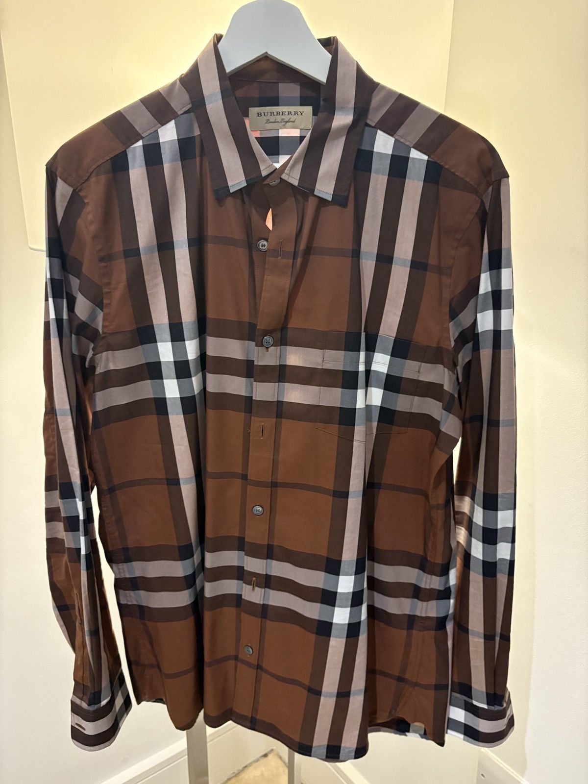Burberry Burberry brown checked long sleeve shirt Size US M / EU 48-50 / 2 - 1 Thumbnail