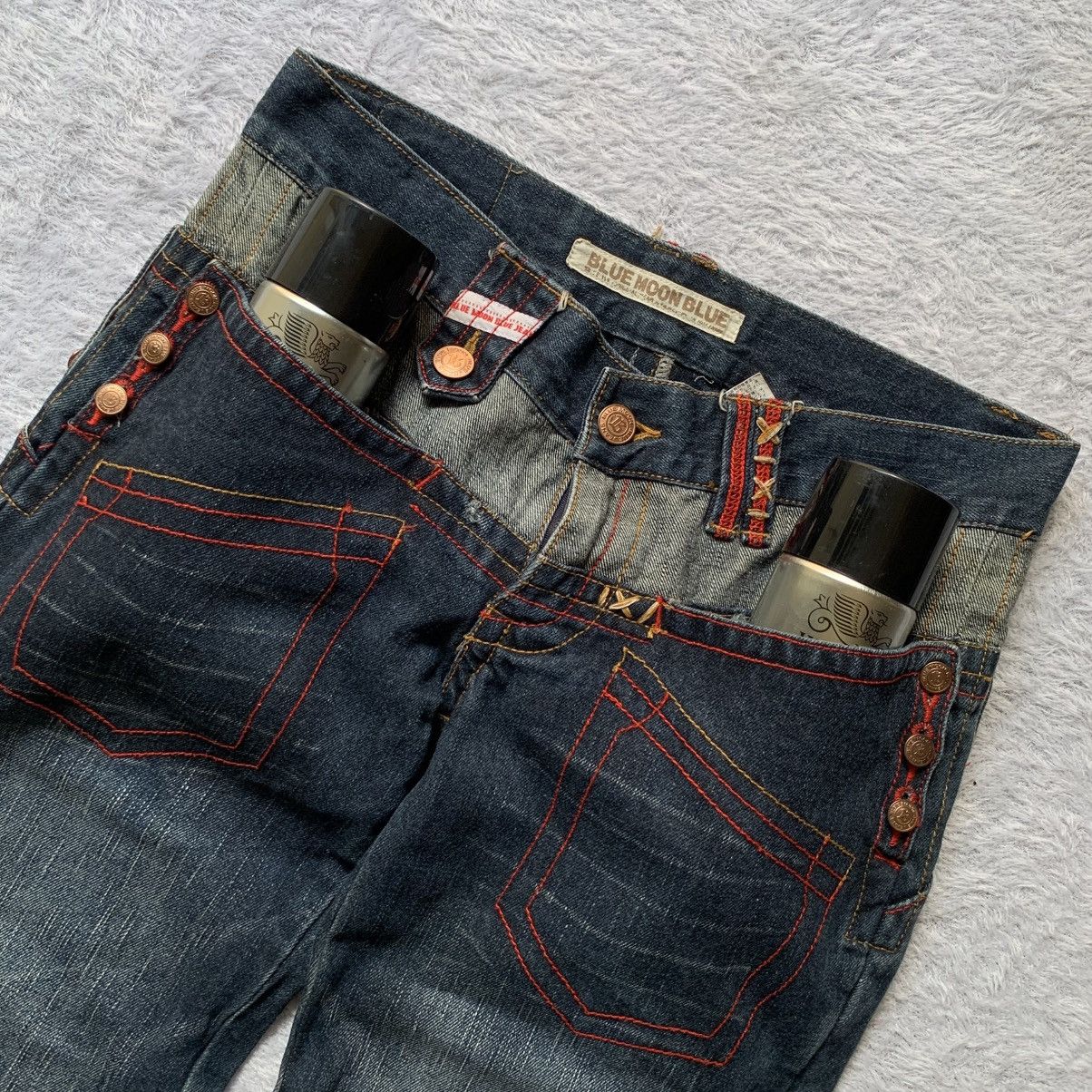 If Six Was Nine Crazy design by blue moon blue denim pants Size US 32 / EU 48 - 4 Thumbnail