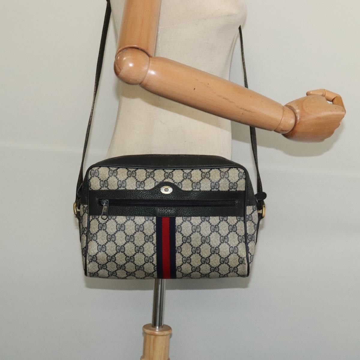 Gucci GUCCI GG Supreme Sherry Line Shoulder Bag Pvc Navy Gold 98 Size ONE SIZE - 21 Thumbnail