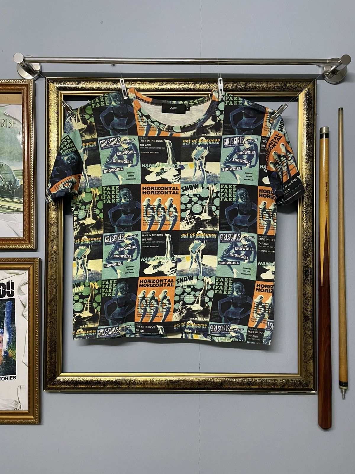 Japanese Brand Vintage Japan Designer Azul Fullprint Horizontal Girl Tee Size US S / EU 44-46 / 1 - 1 Thumbnail