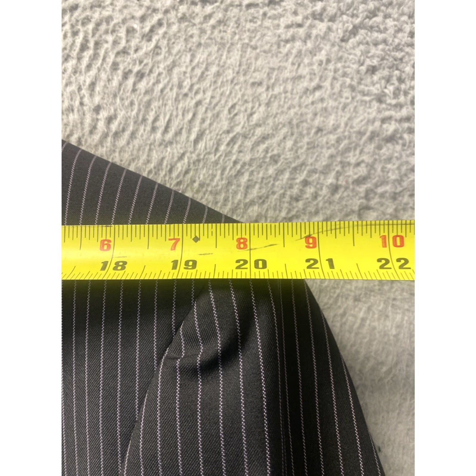 Vintage Zandello Blazer Jacket Suit Jacket Striped Black 44L Men Regular Long Three-Button Business Formal Mens 54 Chest Polyester Dry Clean Only Size 44R - 7 Thumbnail