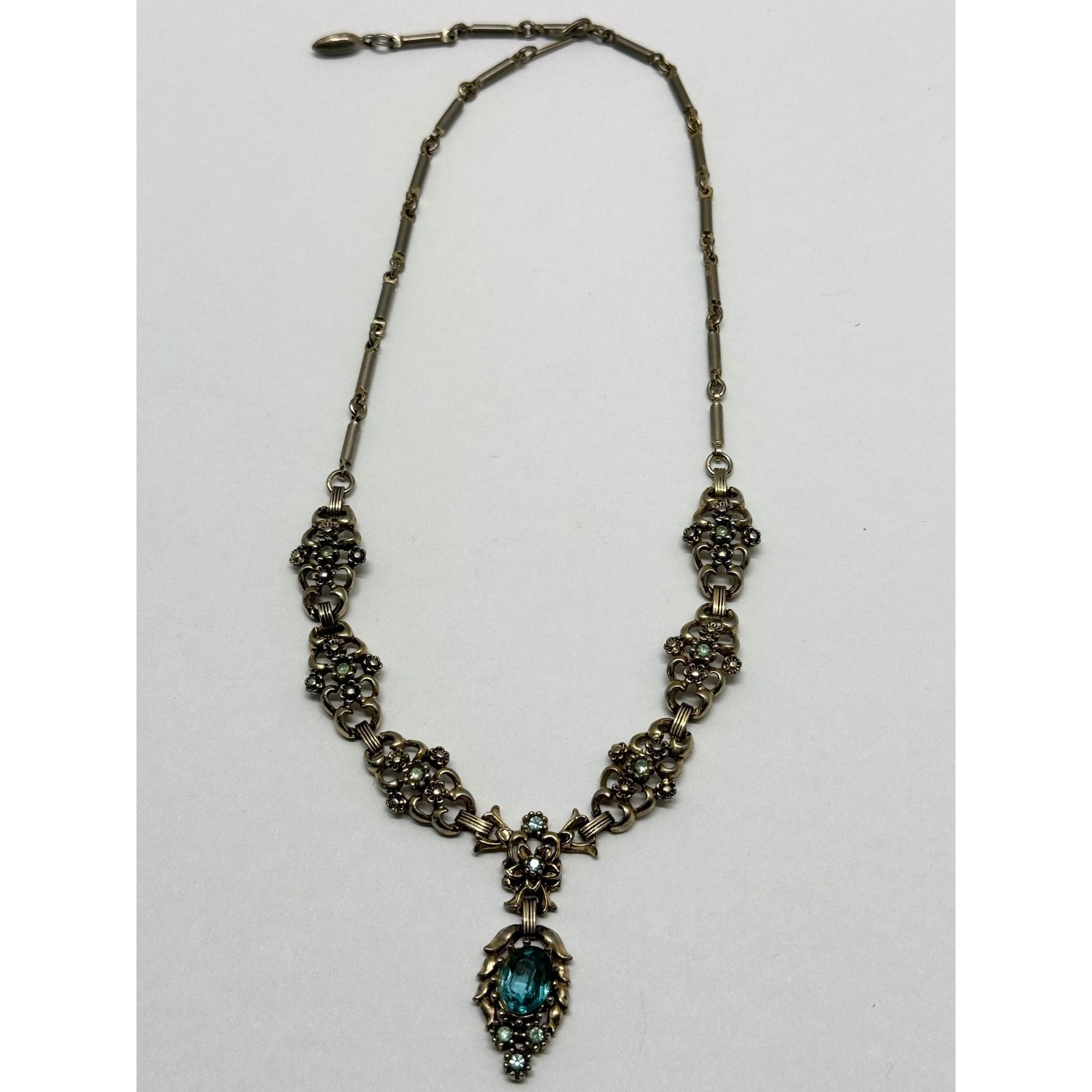 Vintage Vintage blue rhinestone collar necklace Size ONE SIZE - 5 Thumbnail
