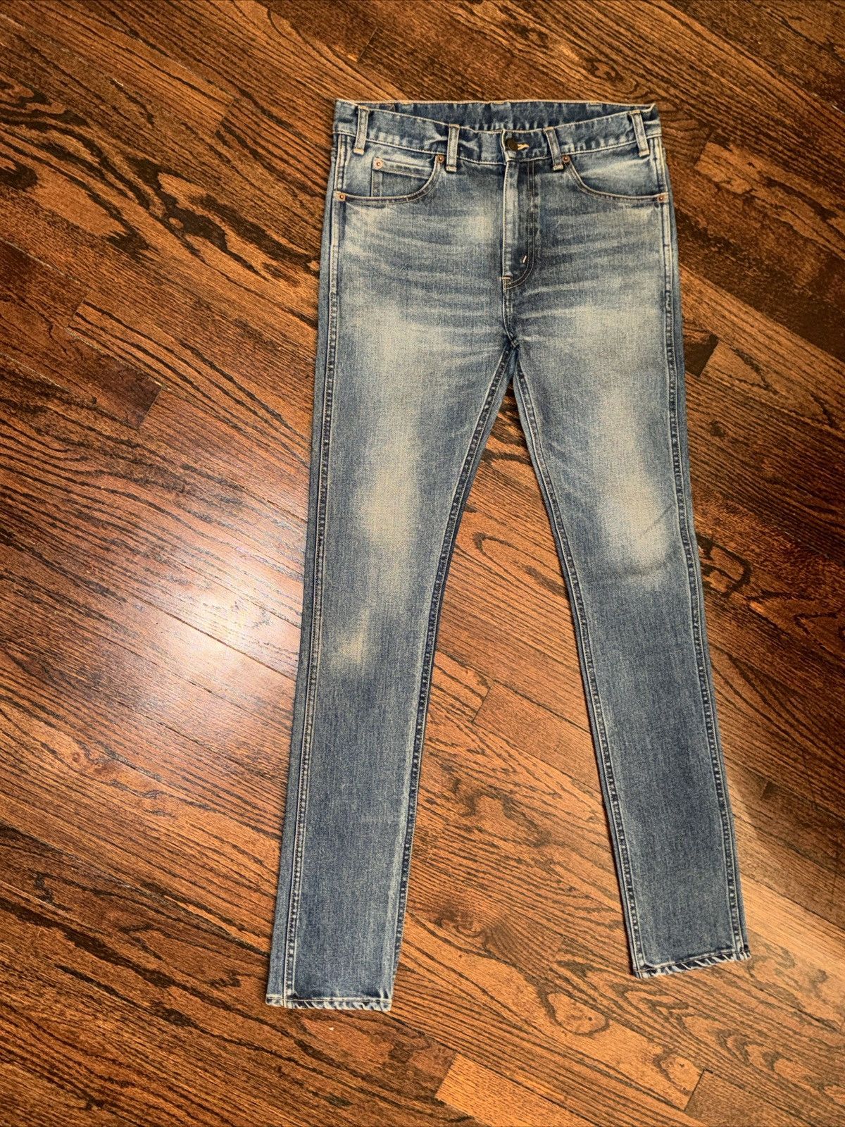 image of Celine Indigo Classic Stone Wash Denim Sample 8/23 $1395 in Blue, Men's (Size 31)