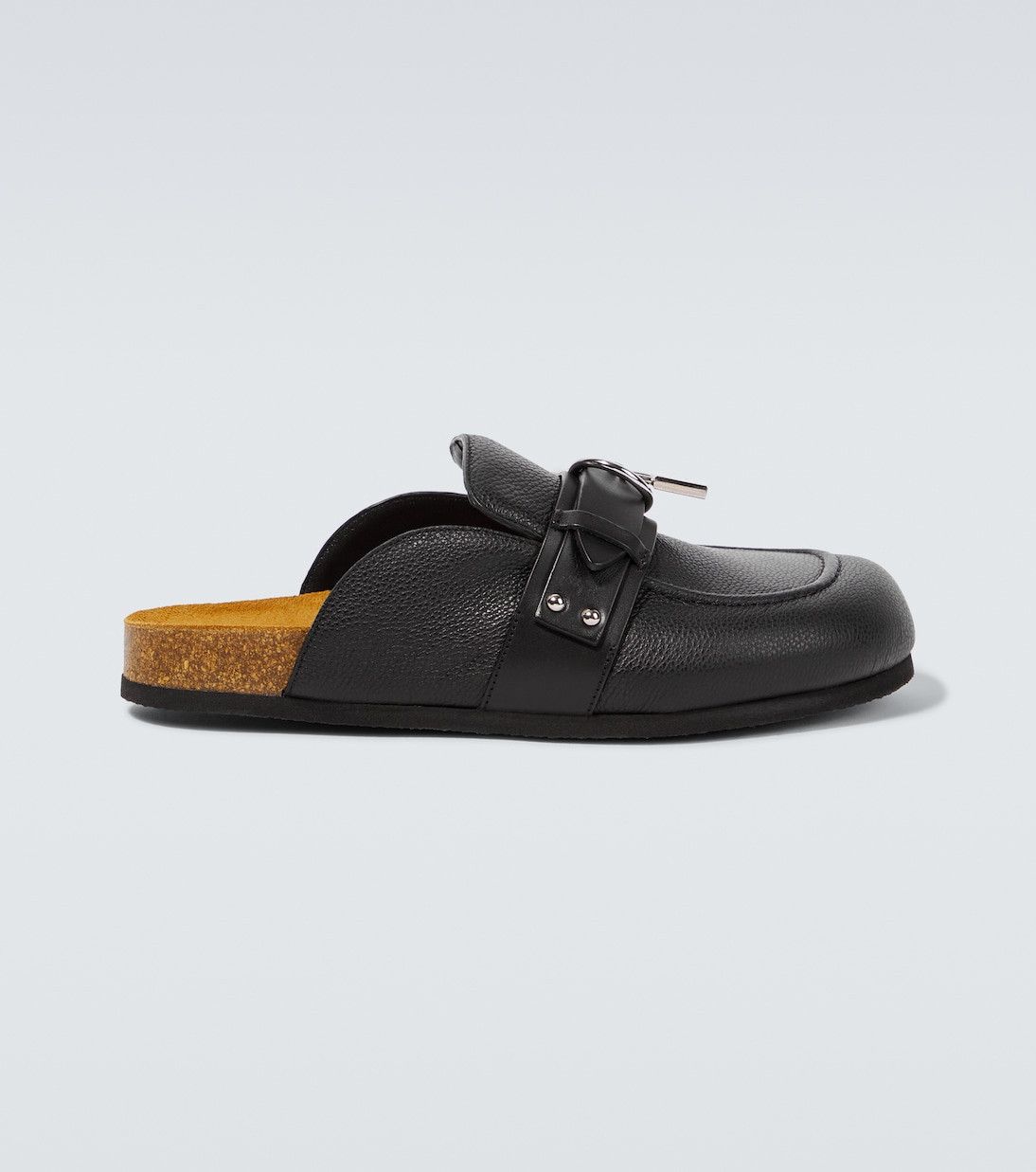 Padlock leather mules
