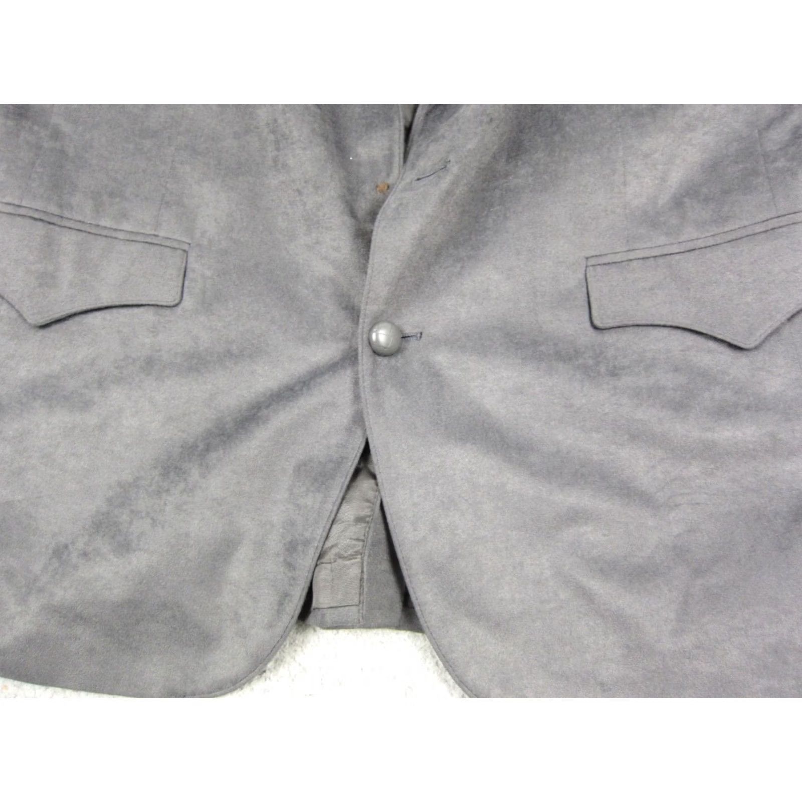 Farah VINTAGE Farah Blazer Mens 44R Gray Velvet Western Sport Coat Blazer Gray Velvet 90s US Made Mens Size 44R - 3 Thumbnail