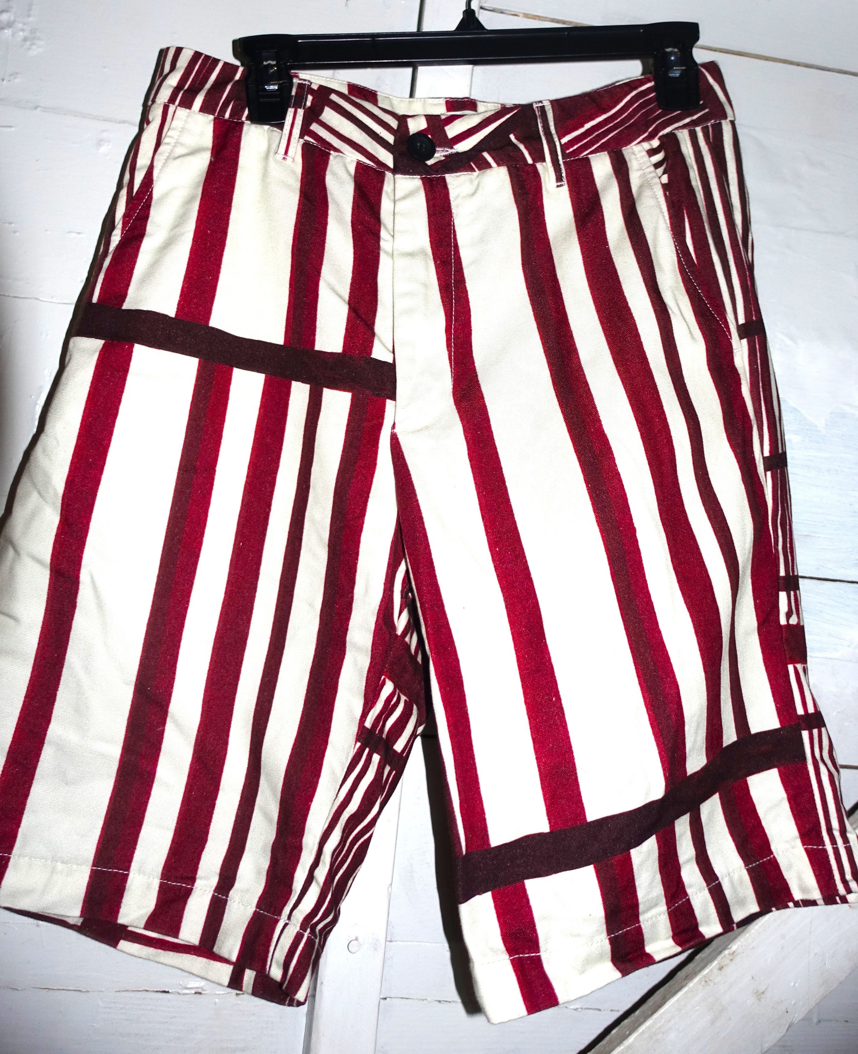 Editions M.R Editions M.R. Paris Burgundy Off White Bermuda Shorts 28 Size US 28 / EU 44 - 2 Thumbnail