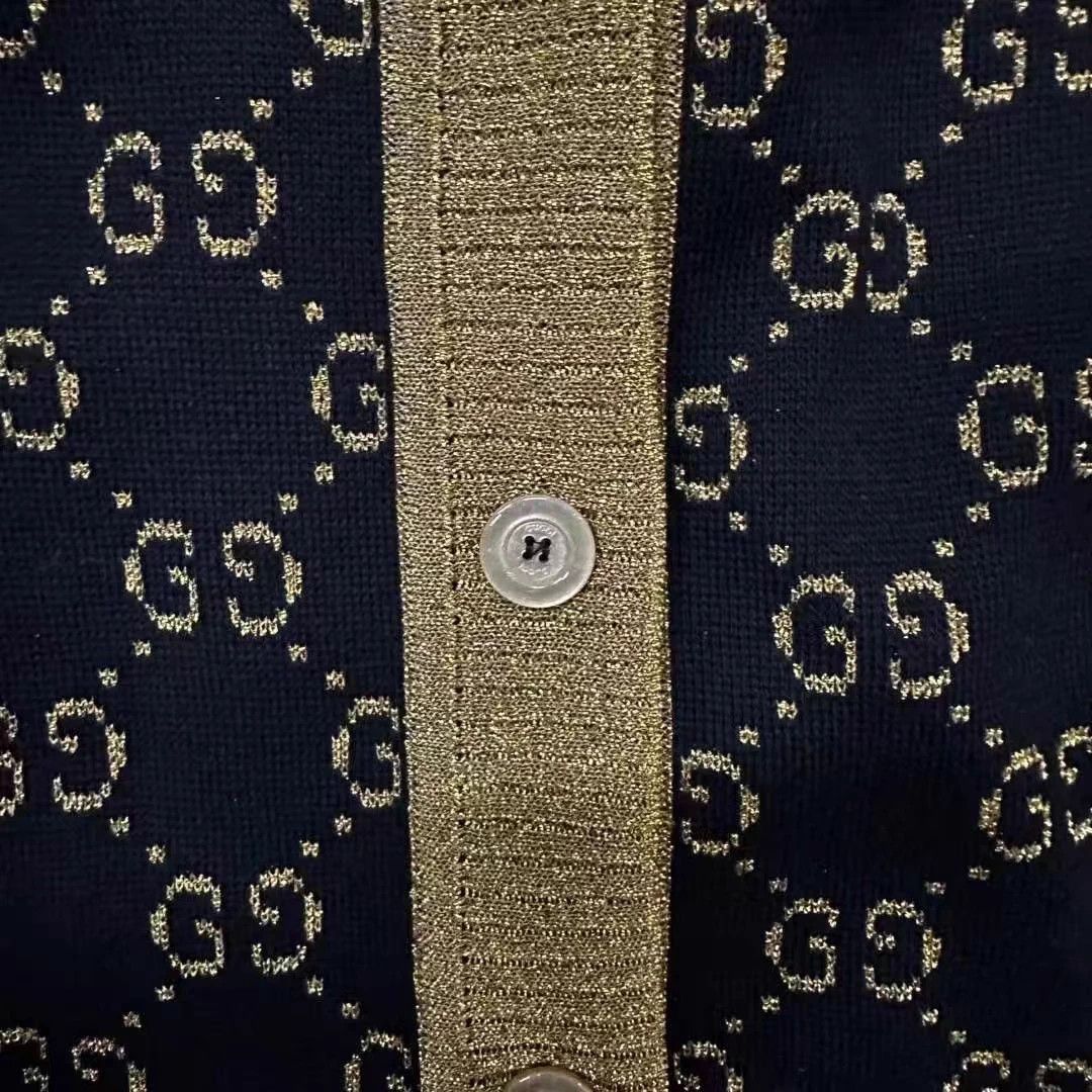 Gucci Gucci New with tags GG monogram black gold cardy M Size M / US 6-8 / IT 42-44 - 4 Thumbnail