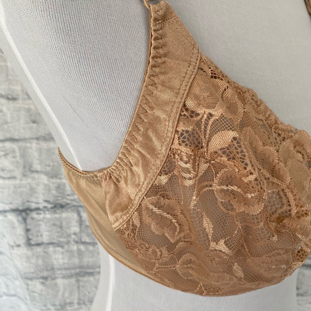 Other Olga women 38D underwire push up lace bra w/3 hook back closure tan Size ONE SIZE - 4 Thumbnail