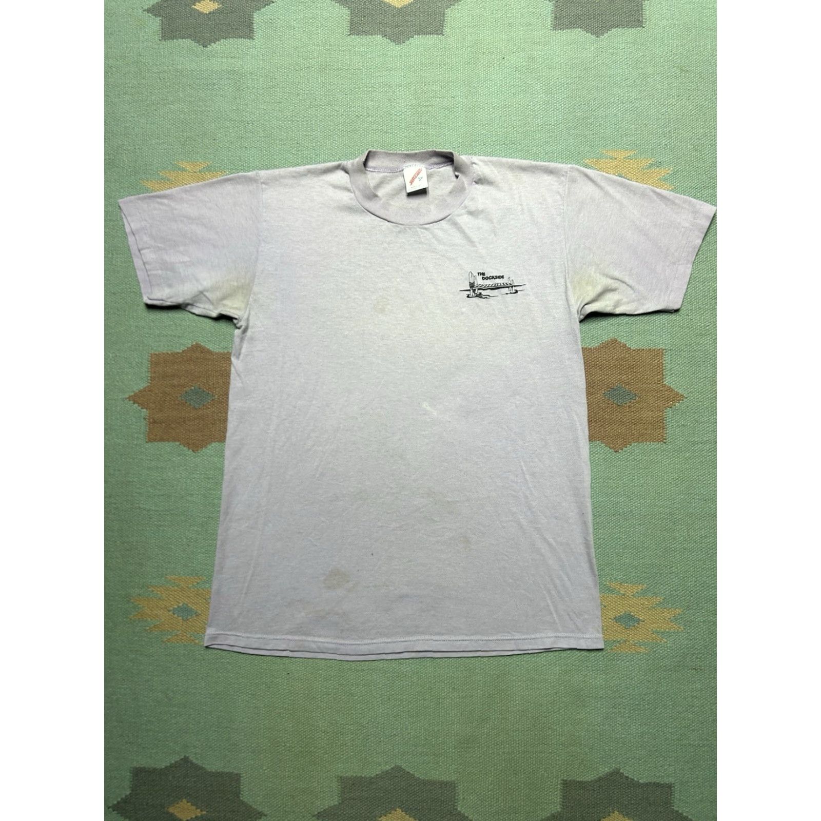 Jerzees VINTAGE 80s Jerzees T-Shirt the clam river dockside Michigan restaurant Purple Large Men Size US L / EU 52-54 / 3 - 3 Thumbnail