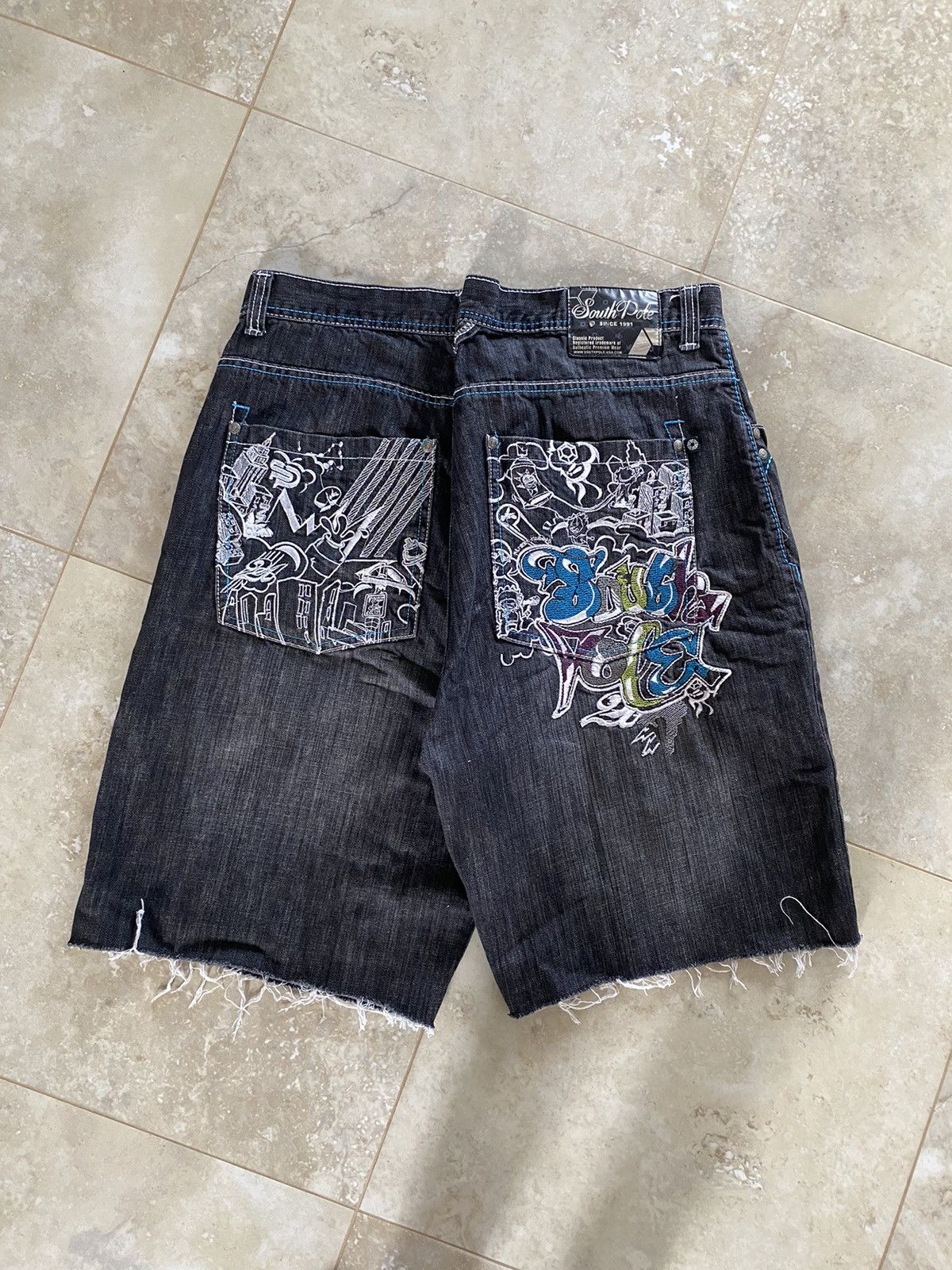 Southpole Vintage Big Logo SouthPole Rare Baggy Shorts 00s Faded USA 🇺🇸 Size US 38 / EU 54 - 3 Thumbnail