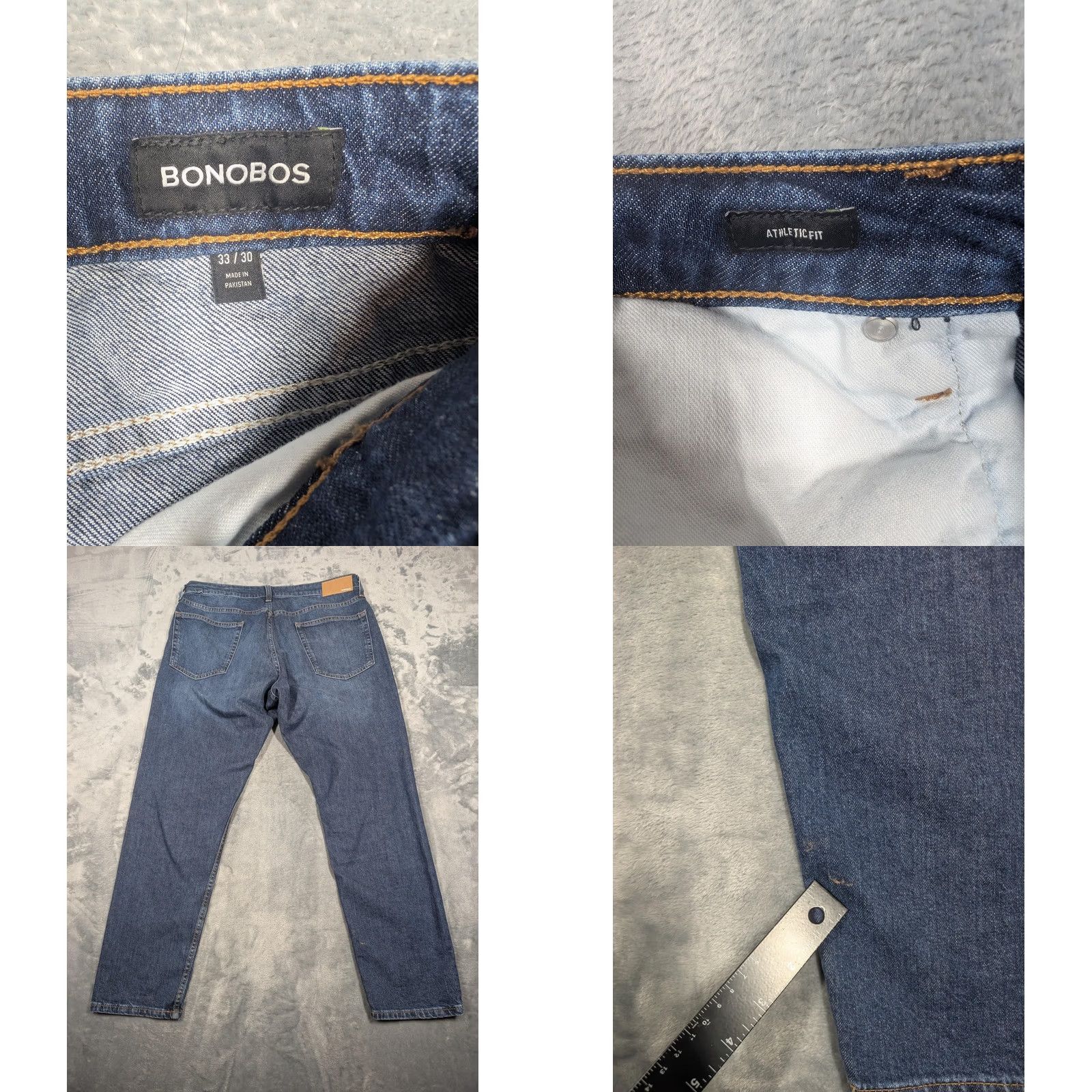 Bonobos Bonobos Jeans Mens 33x30 Blue Athletic Fit Straight Leg Denim Medium Wash Casual Jeans Mens Blue Athletic Fit Straight Leg Denim 33x30 Size US 33 - 8 Thumbnail