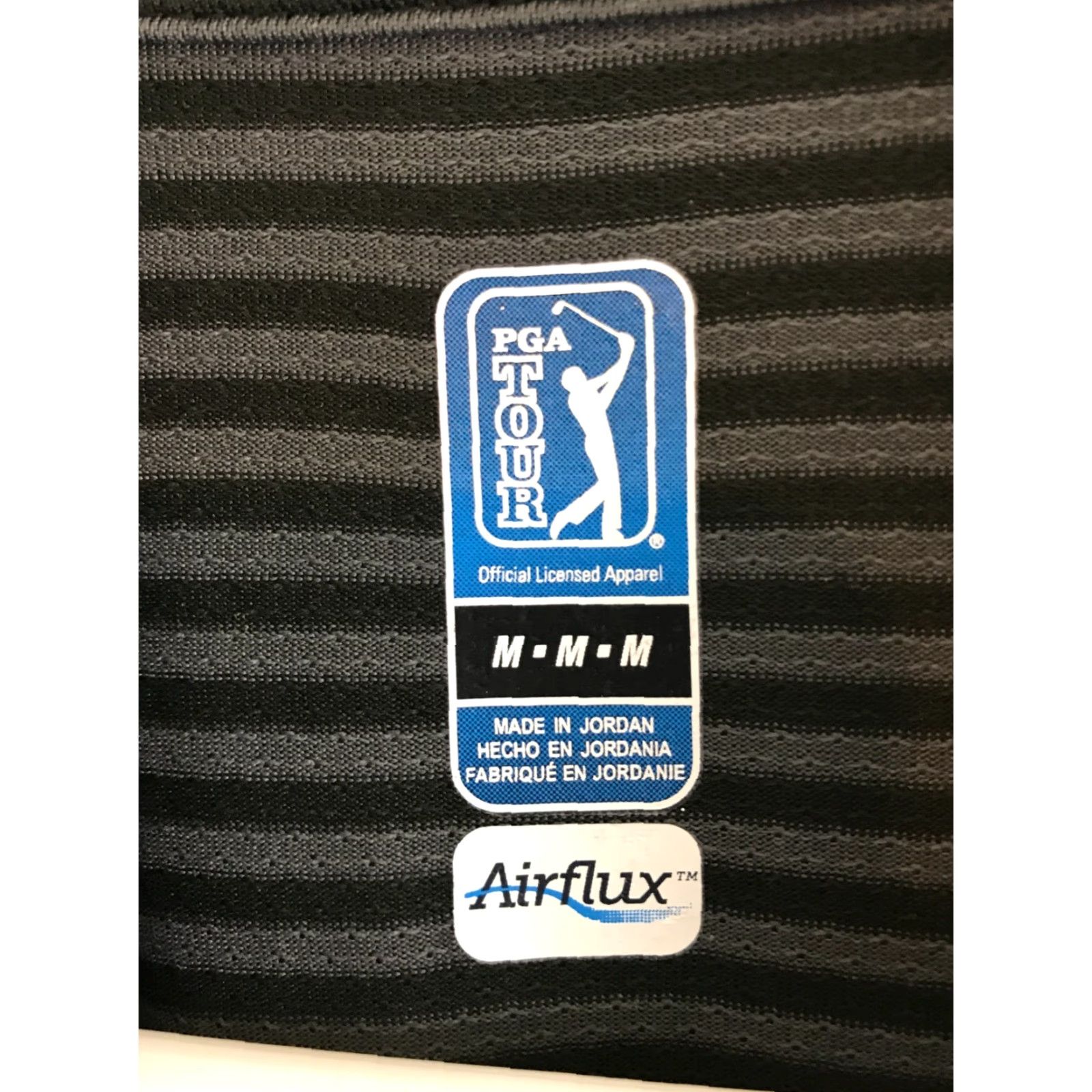 PGA Tour PGA TOUR Polo Shirt Men's Size Medium Black Gray Striped Short Sleeve Shirt Size US M / EU 48-50 / 2 - 5 Thumbnail