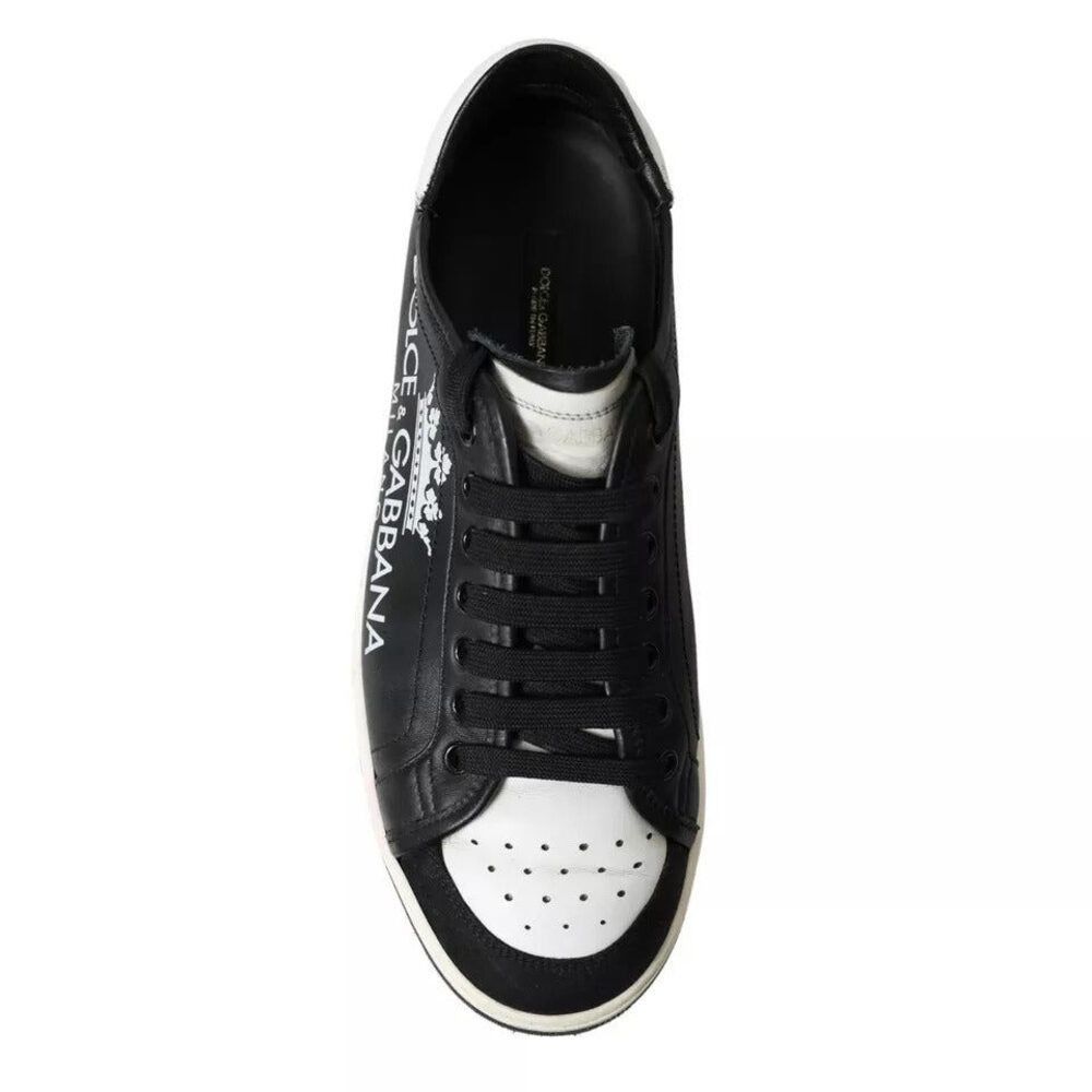 Dolce & Gabbana Dolce & Gabbana Black Leather Crown Milano Men Sneakers Shoe Size US 8 / EU 41 - 2 Thumbnail