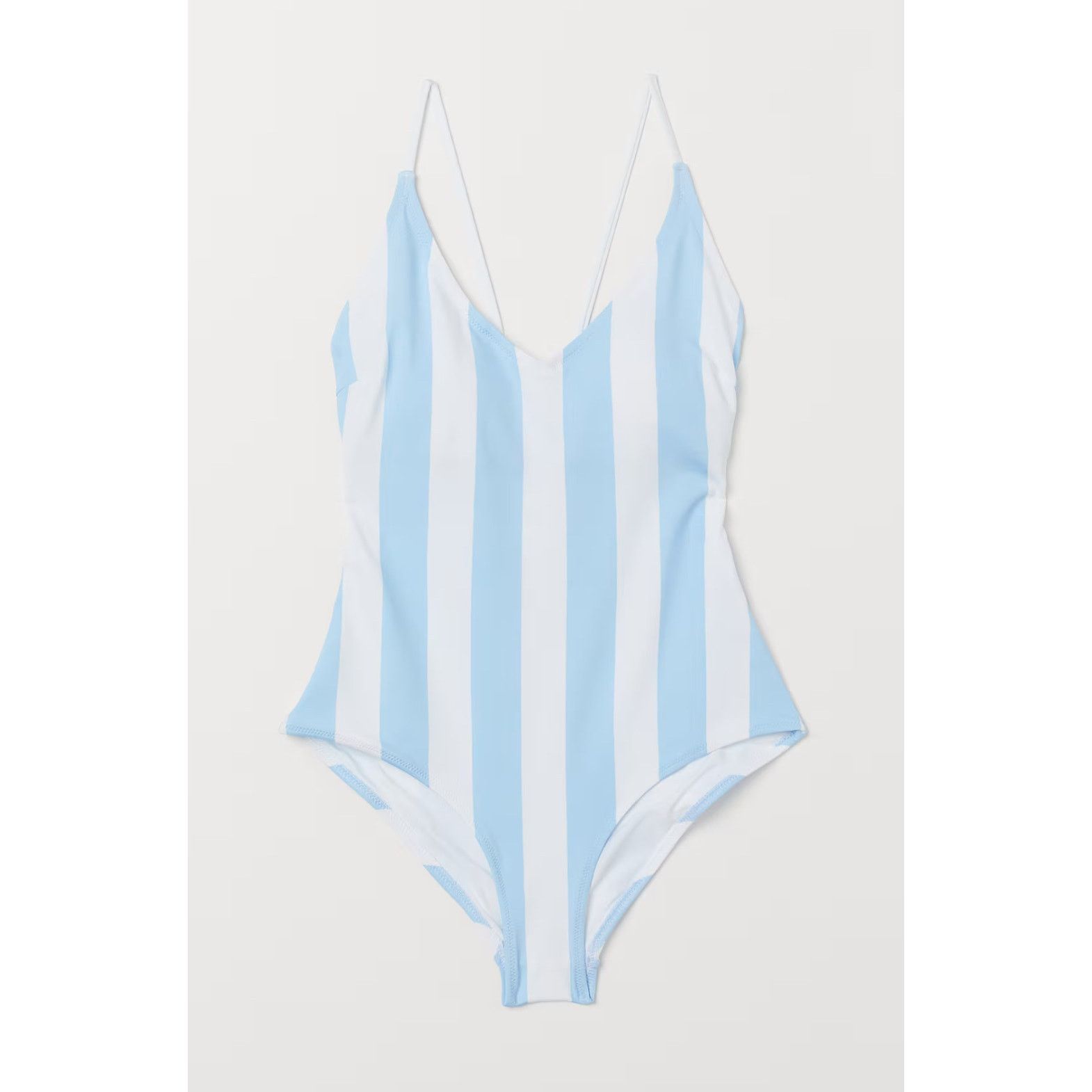 H&M one piece swimsuit swimwear Light blue/White striped padded Size XL / US 12-14 / IT 48-50 - 1 Thumbnail